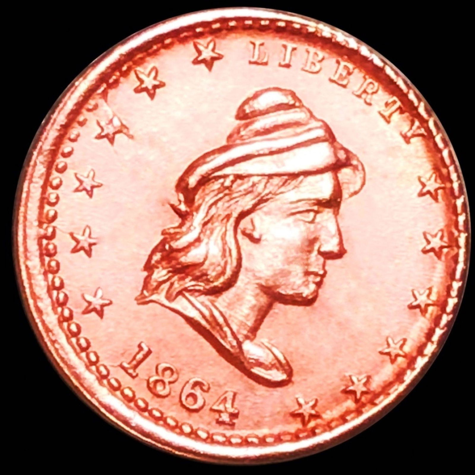 1864 "Our Army" Civil War Token UNCIRCULATED RED (1 of 2)