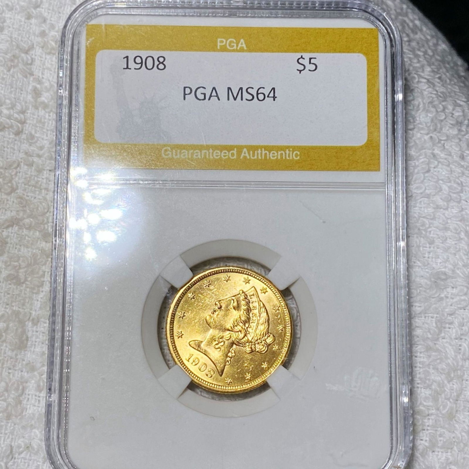 1908 $5 Gold Half Eagle PGA - MS64 (1 of 2)
