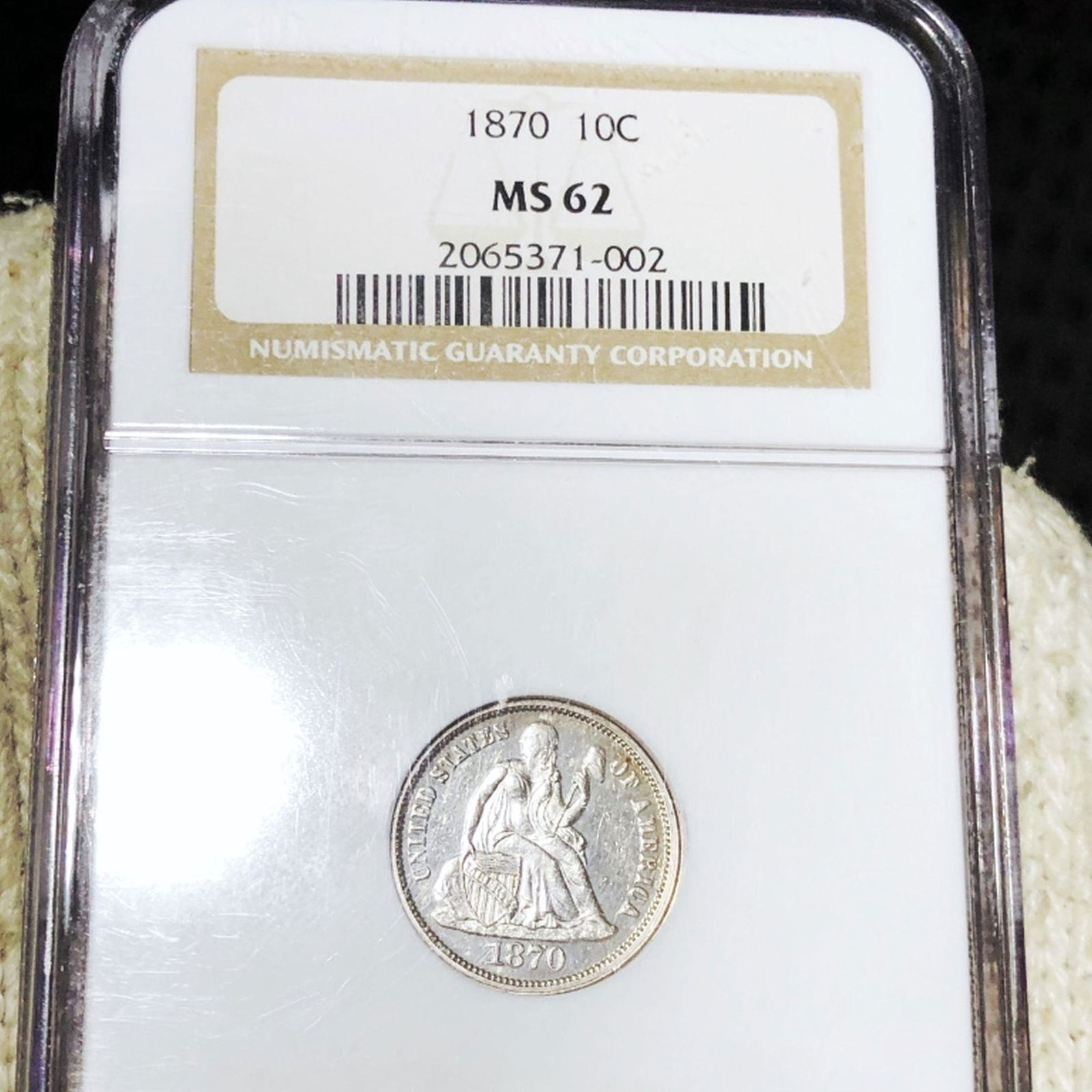 1870 Seated Liberty Dime NGC - MS62 (1 of 2)