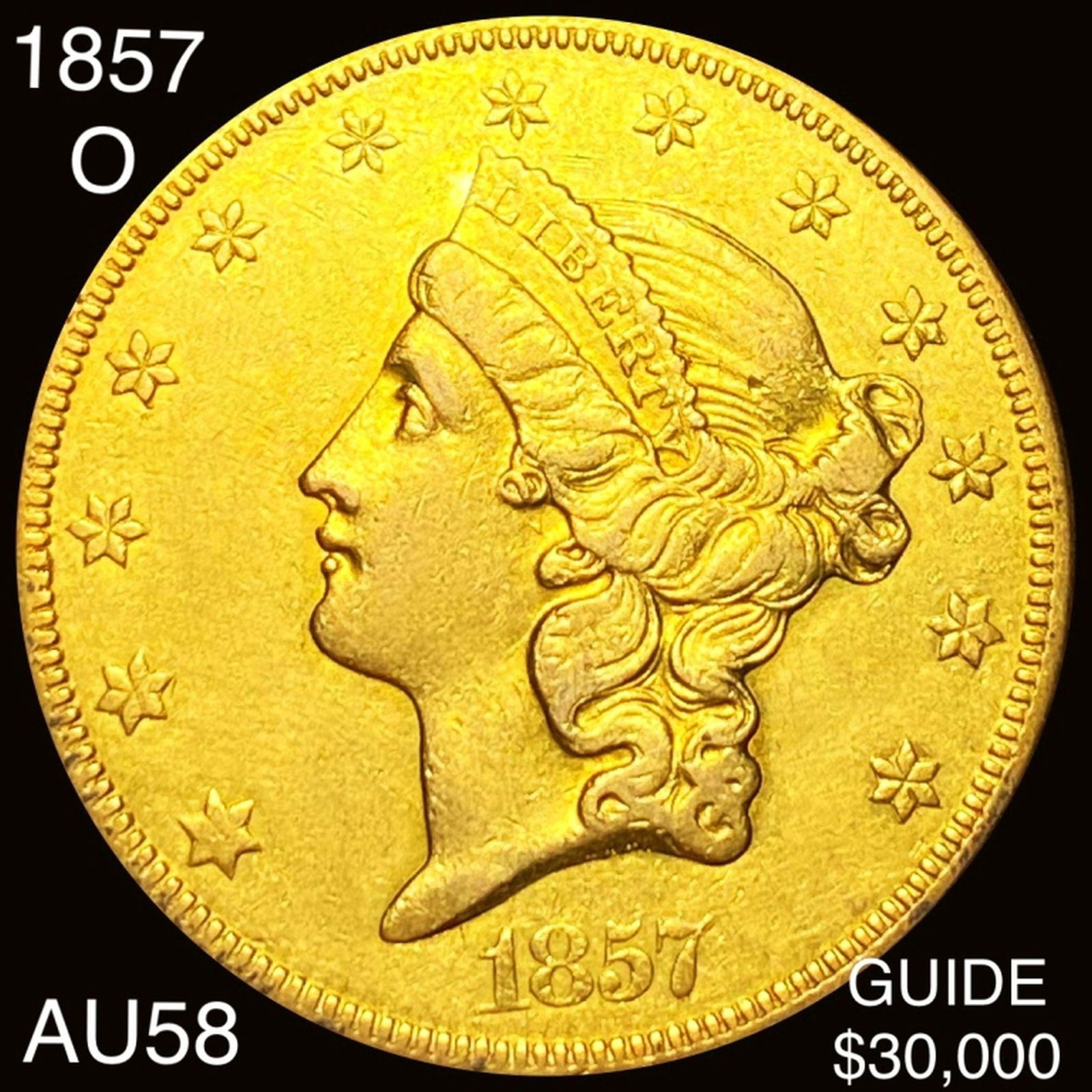 1857-O $20 Gold Double Eagle CHOICE AU (1 of 2)