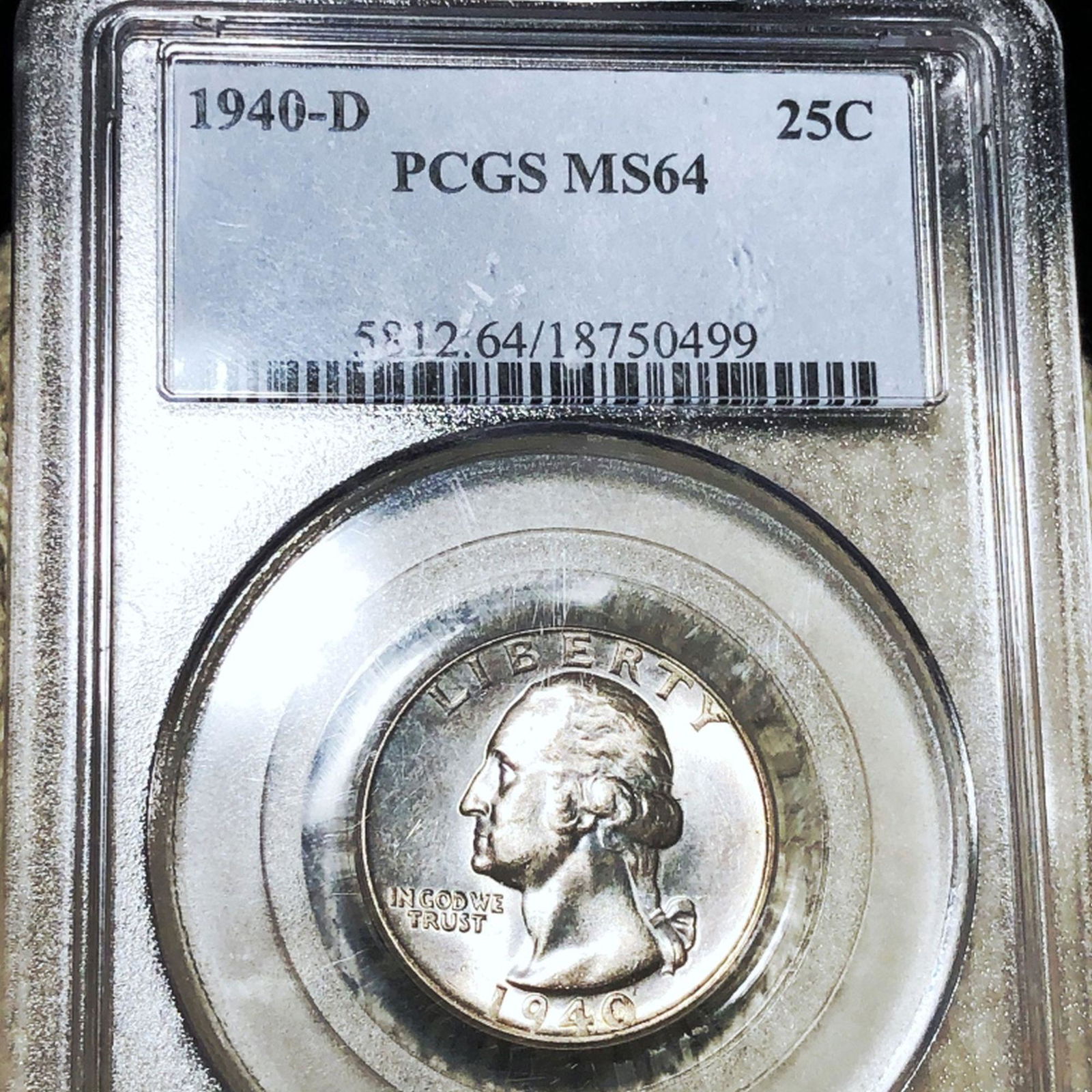 1940-D Washington Silver Quarter PCGS - MS64 (1 of 2)