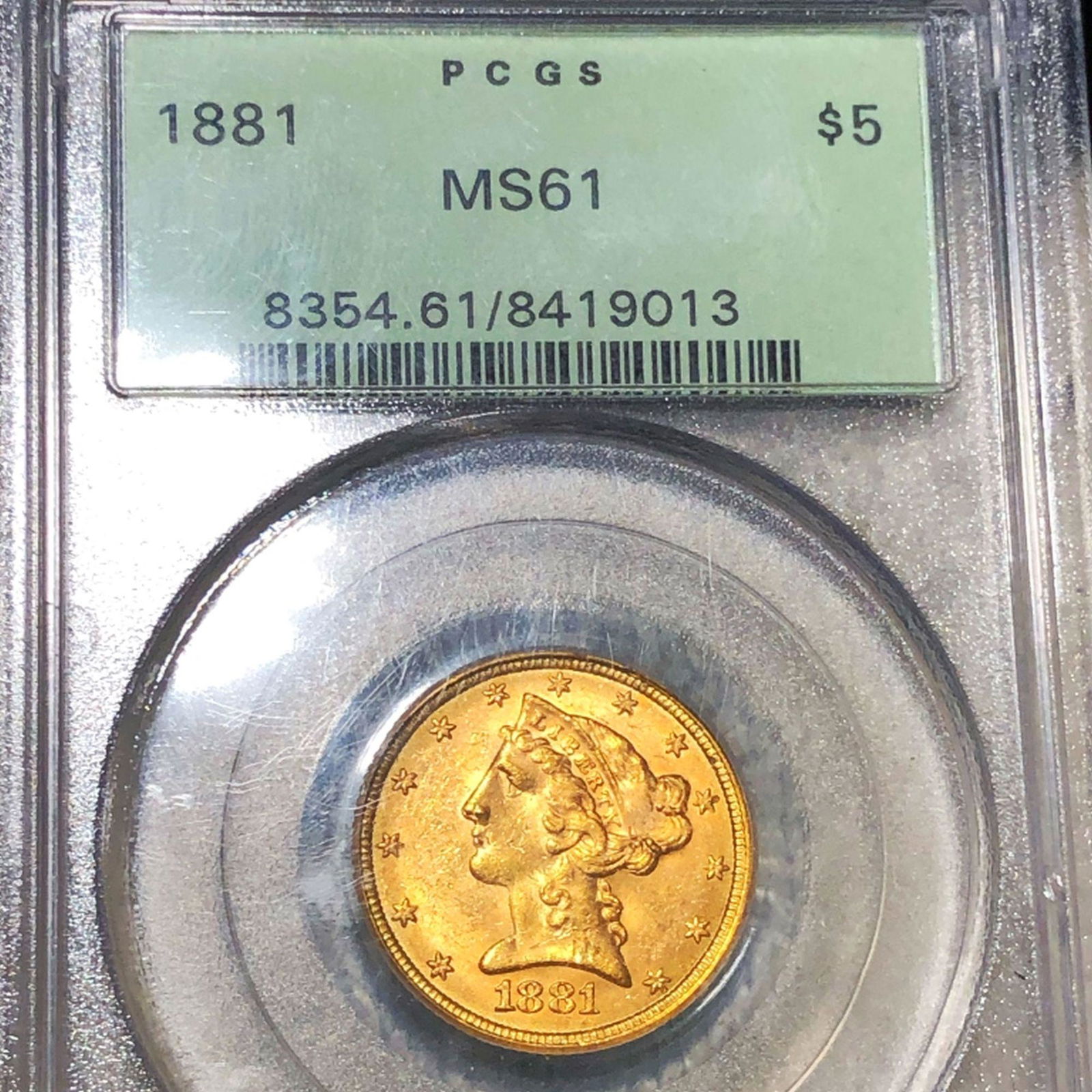 1881 $5 Gold Half Eagle PCGS - MS61 (1 of 2)