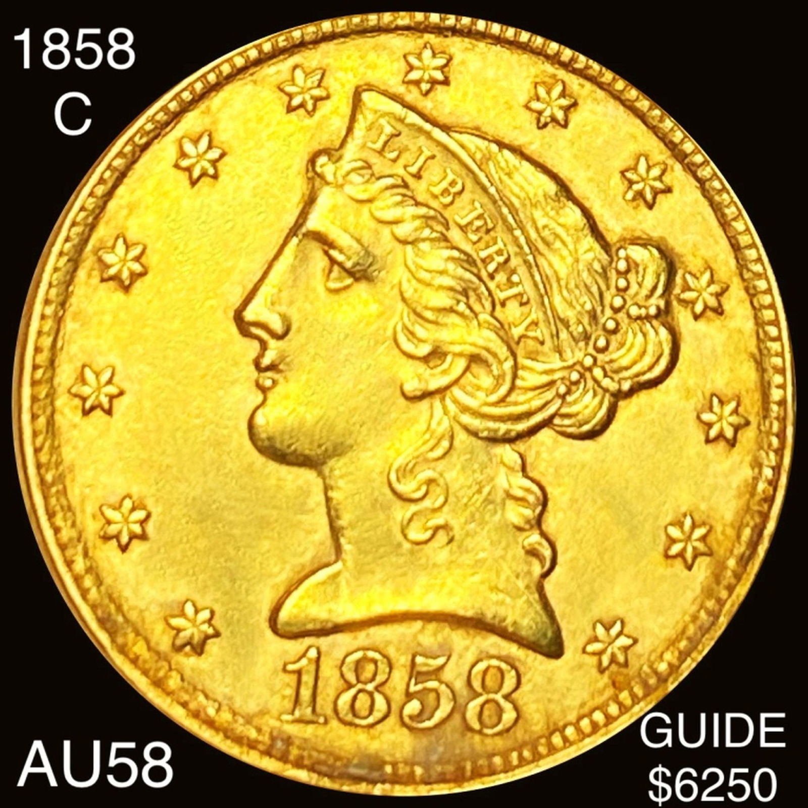 1858-C $5 Gold Half Eagle CHOICE AU (1 of 2)