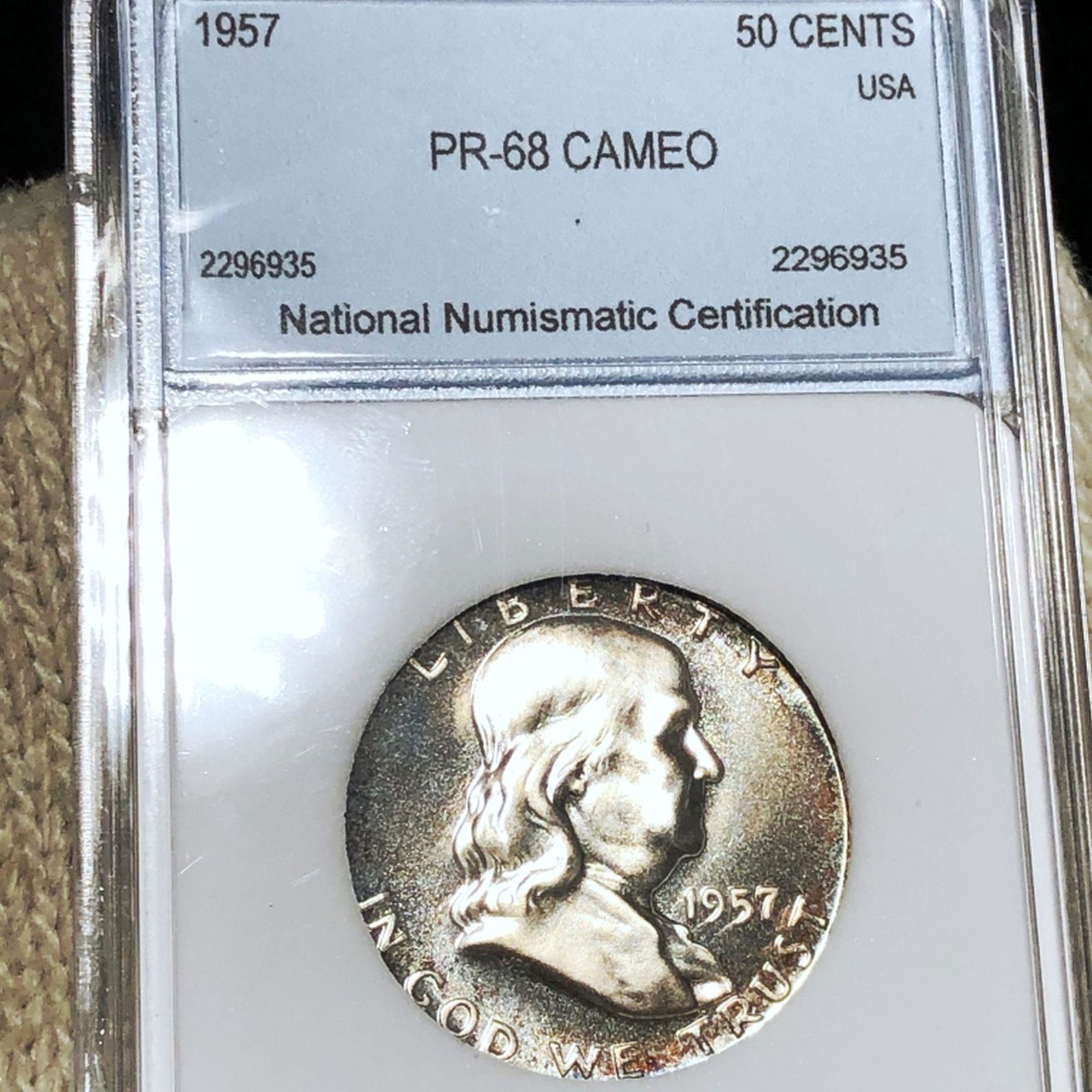 1957 Franklin Half Dollar NNC - PR 68 CAMEO (1 of 2)