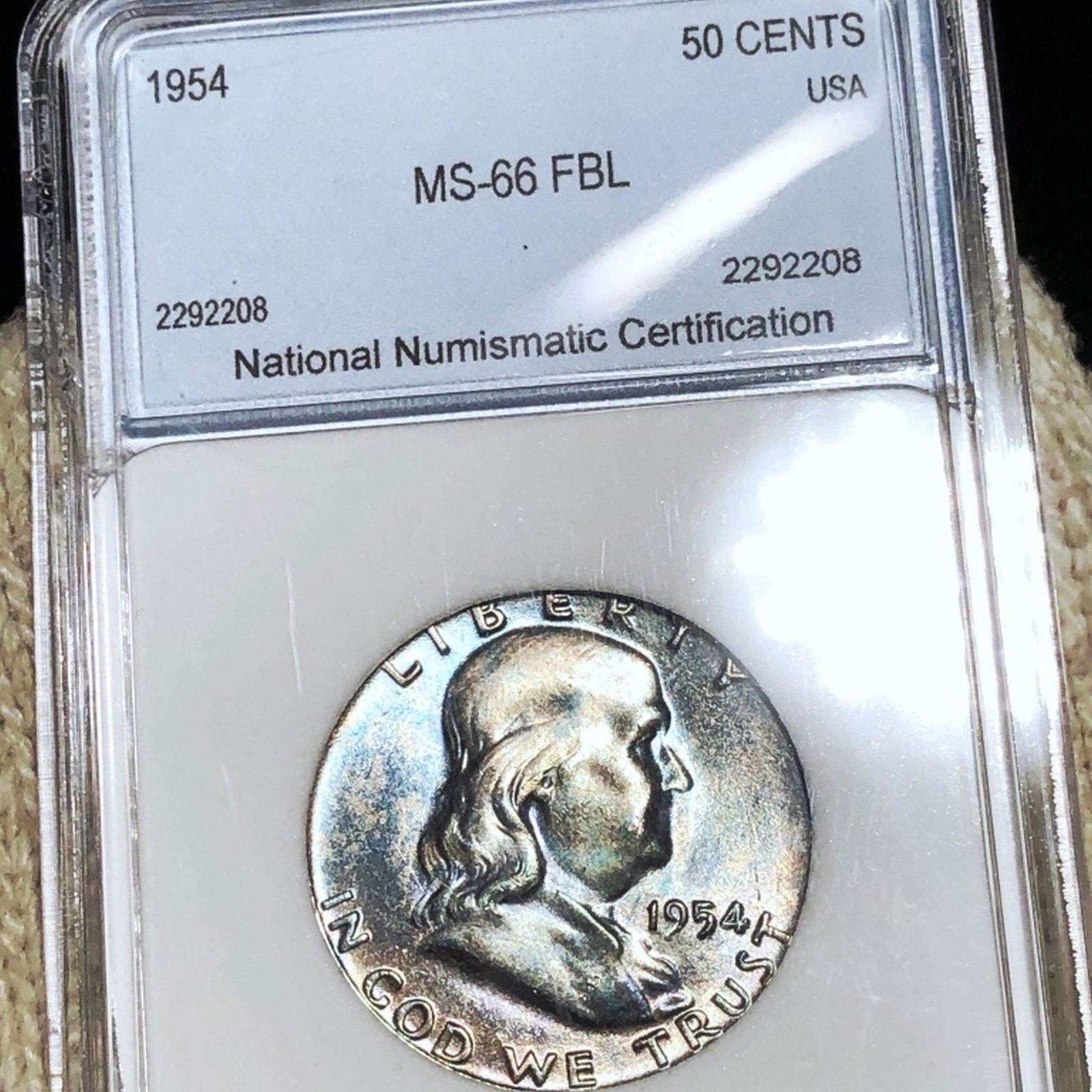 1954 Franklin Half Dollar NNC - MS 66 FBL (1 of 2)