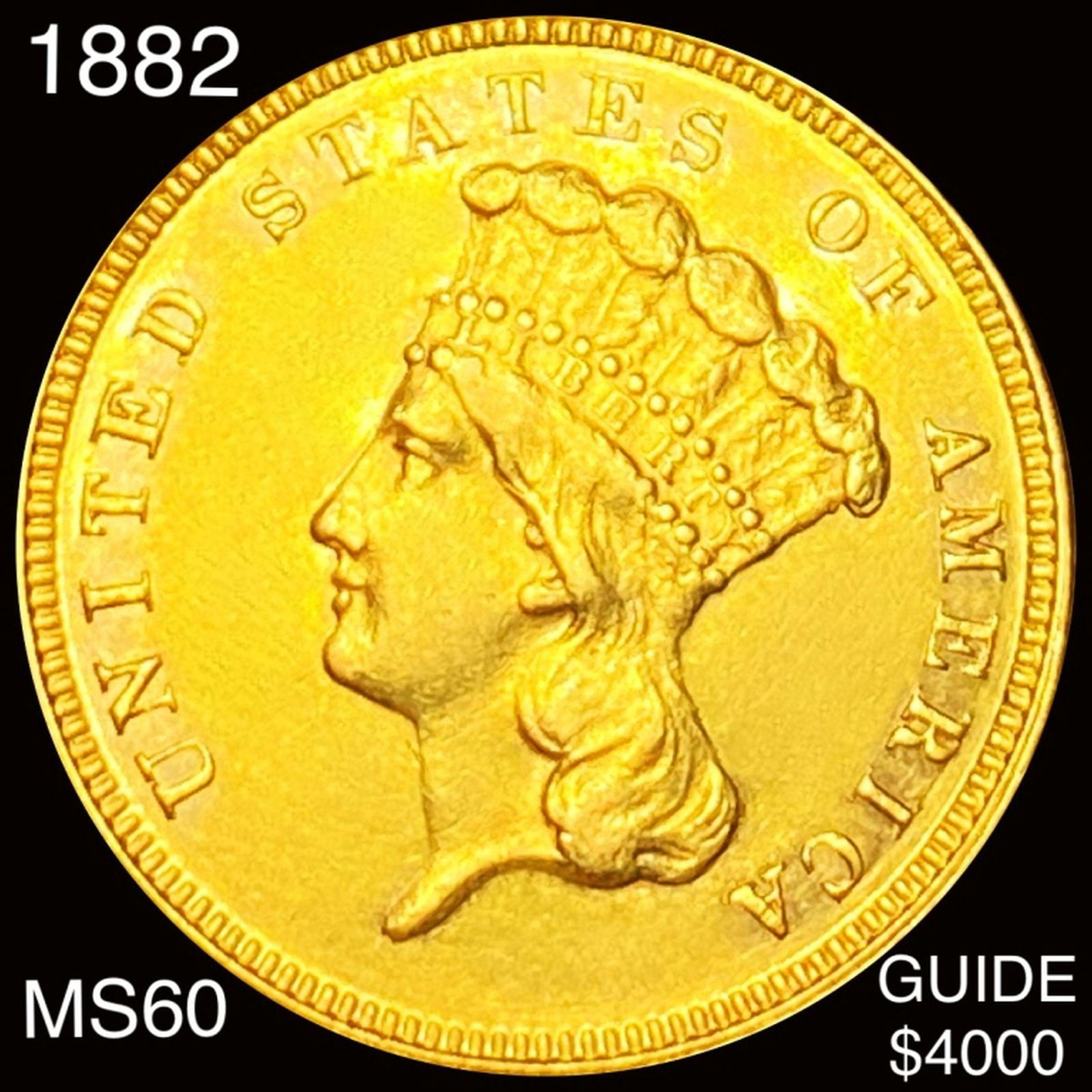 1882 $3 Gold Piece UNCIRCULATED (1 of 2)