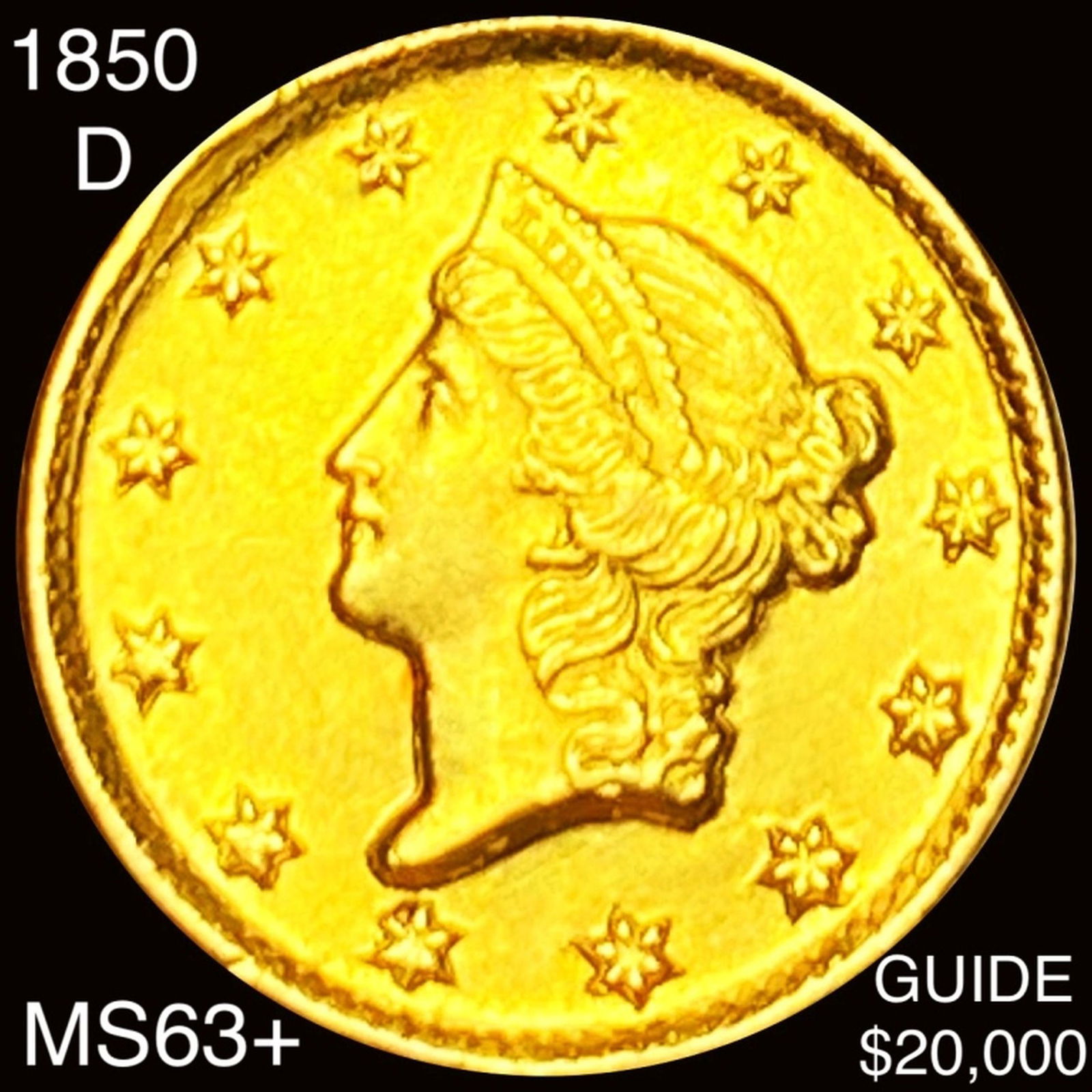 1850-D Rare Gold Dollar CHOICE BU (1 of 2)