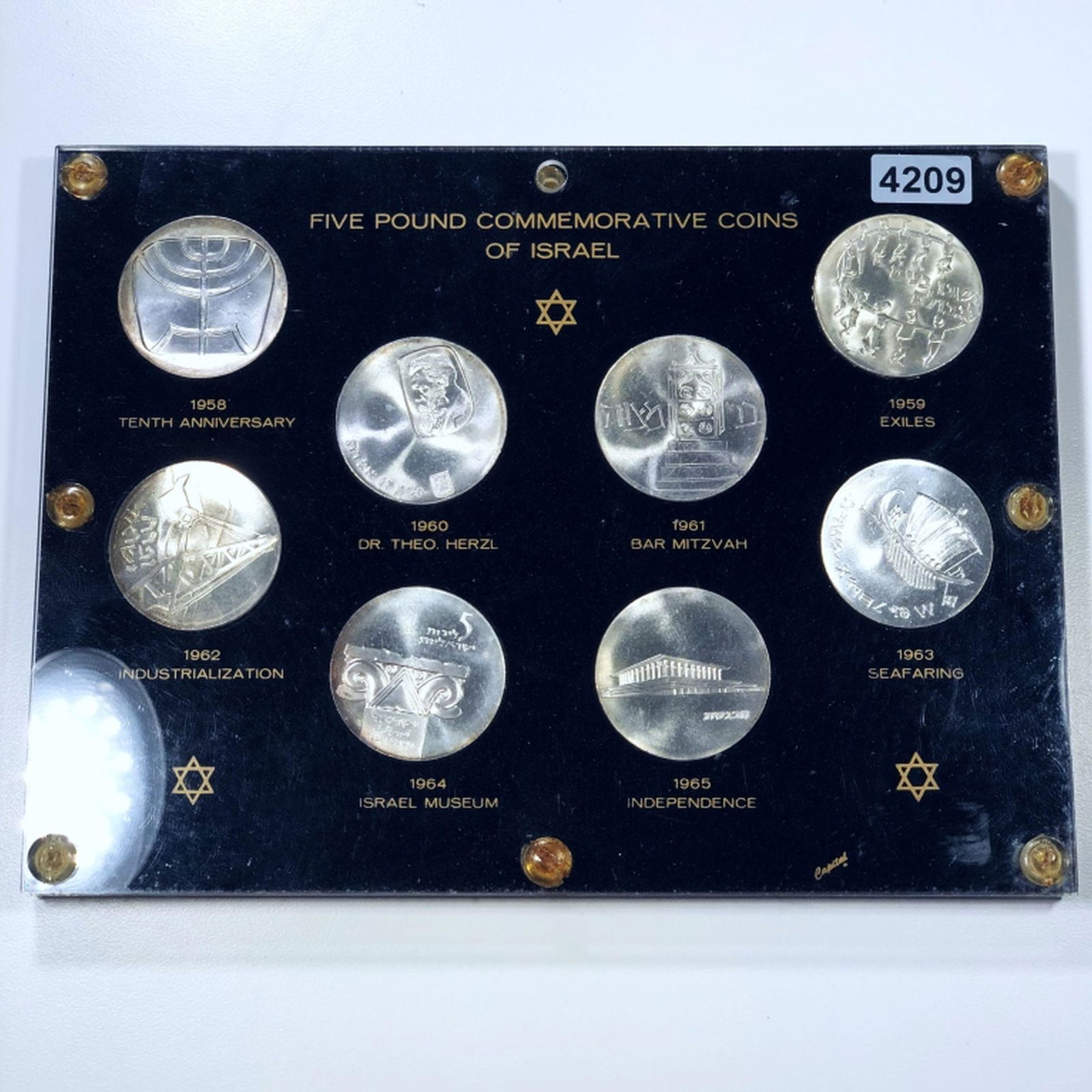 Five Pound Commem. Coins From Israel Set UNC (1 of 2)