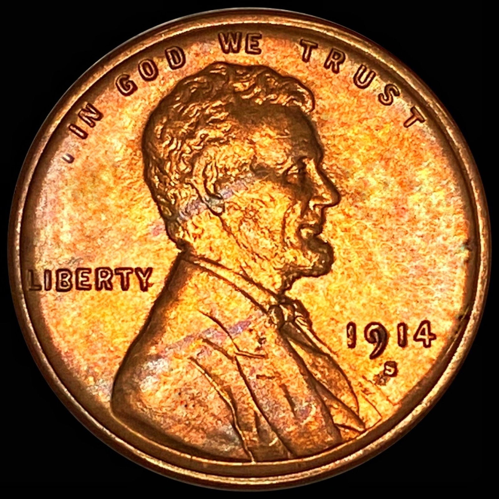 1914-S Lincoln Wheat Penny UNCIRCULATED (1 of 2)