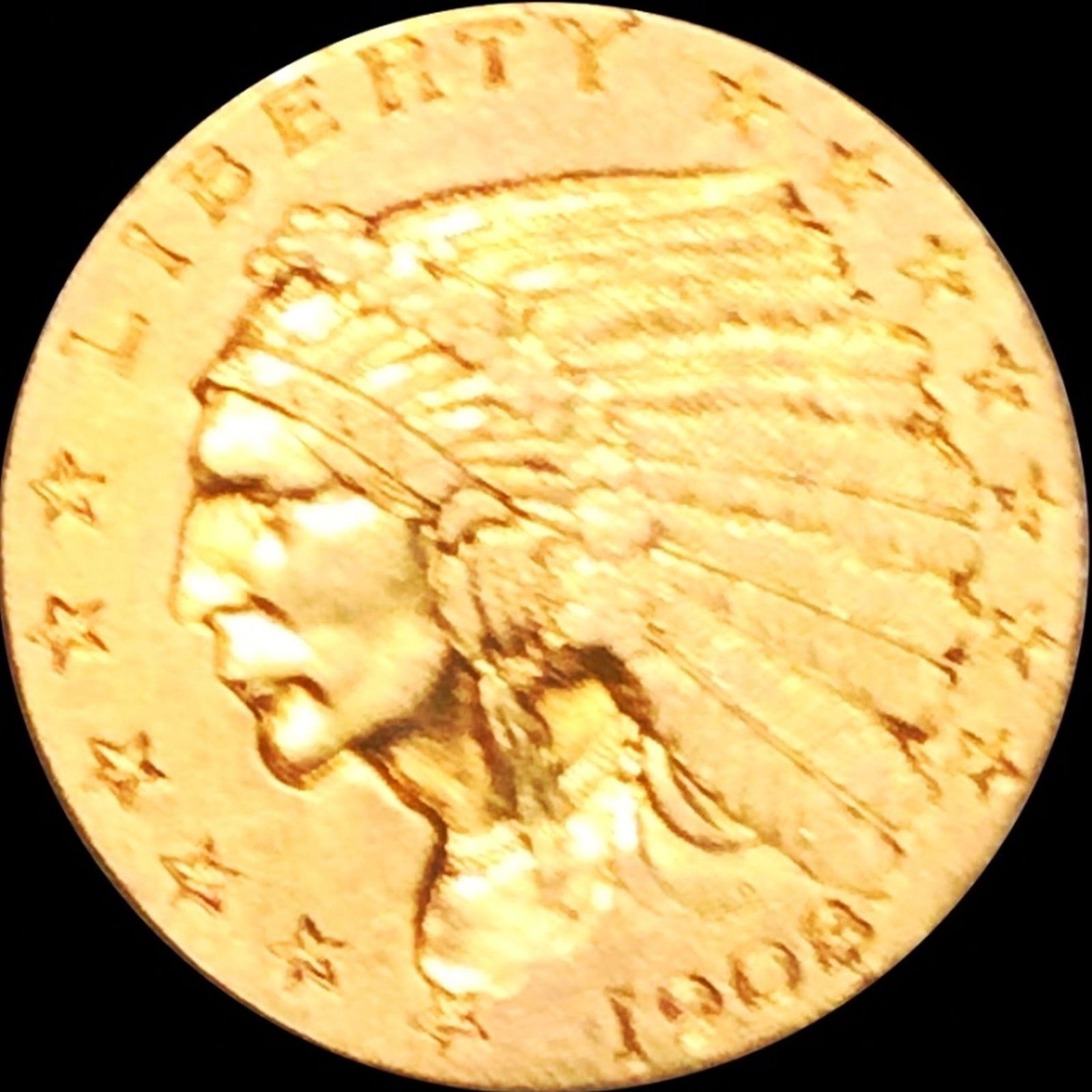 1908 $2.50 Gold Quarter Eagle LIGHT CIRC (1 of 2)