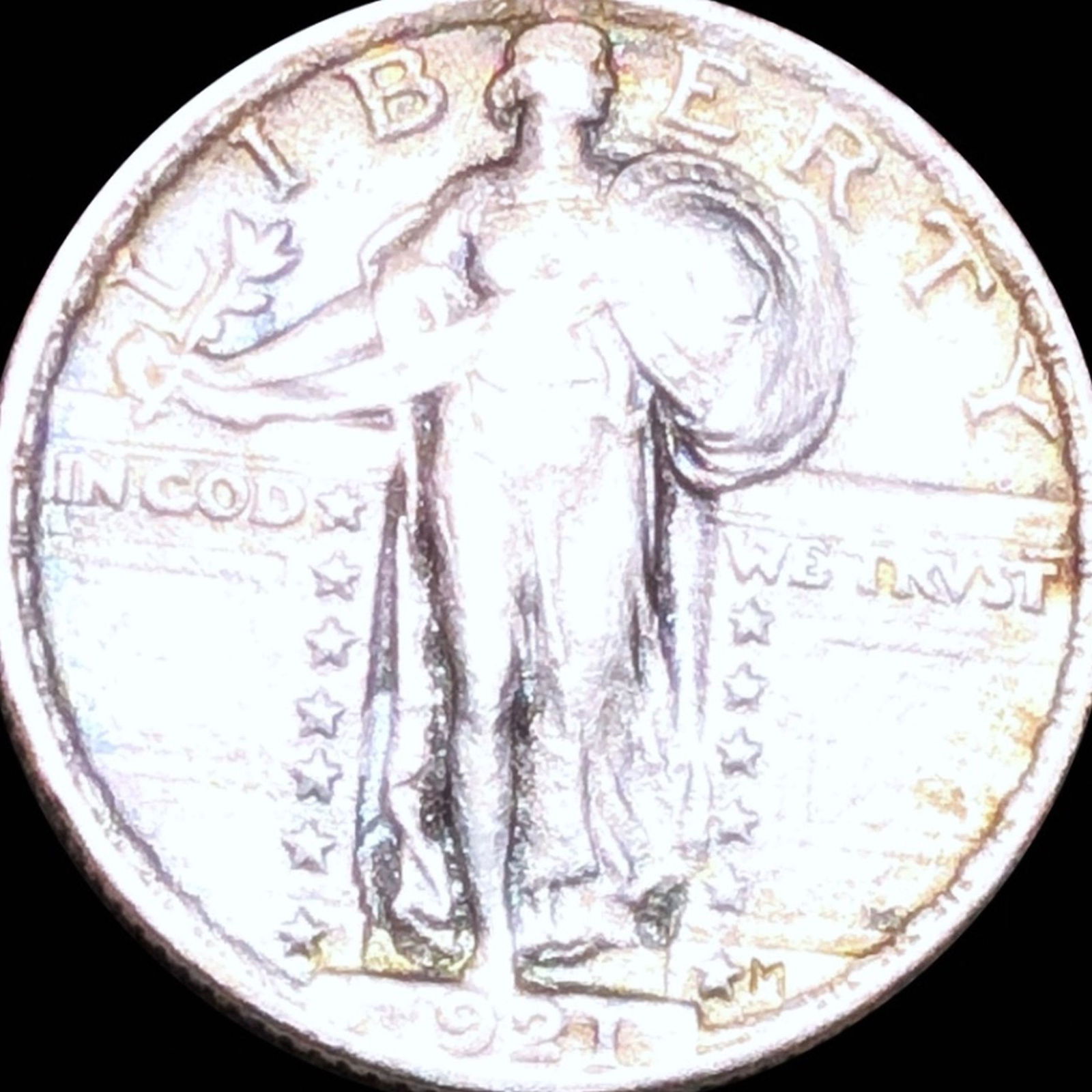 1921 Standing Liberty Quarter LIGHT CIRC (1 of 2)