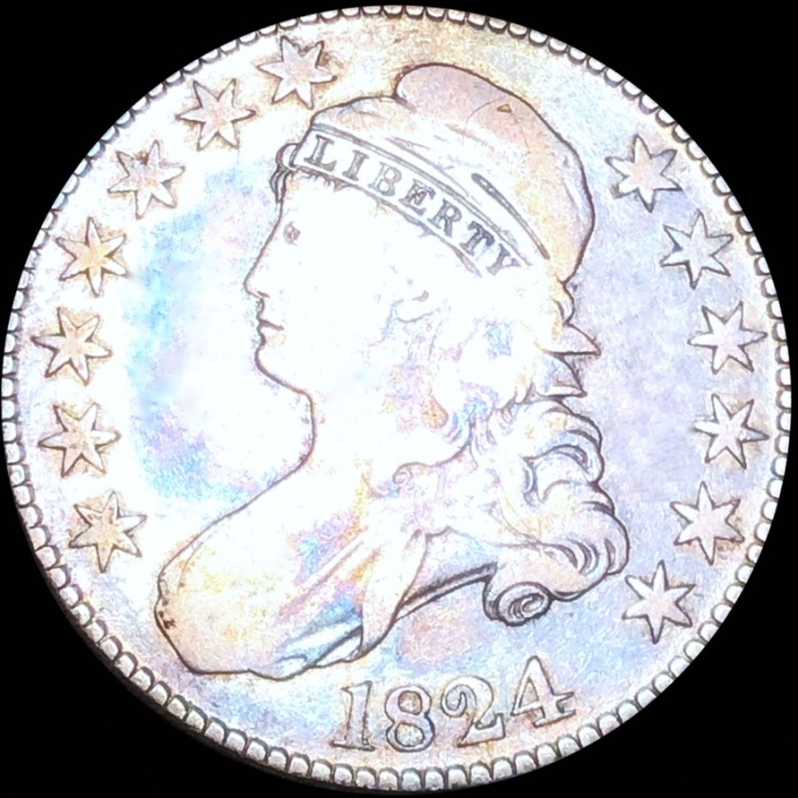 1824 Capped Bust Half Dollar NICELY CIRCULATED (1 of 2)