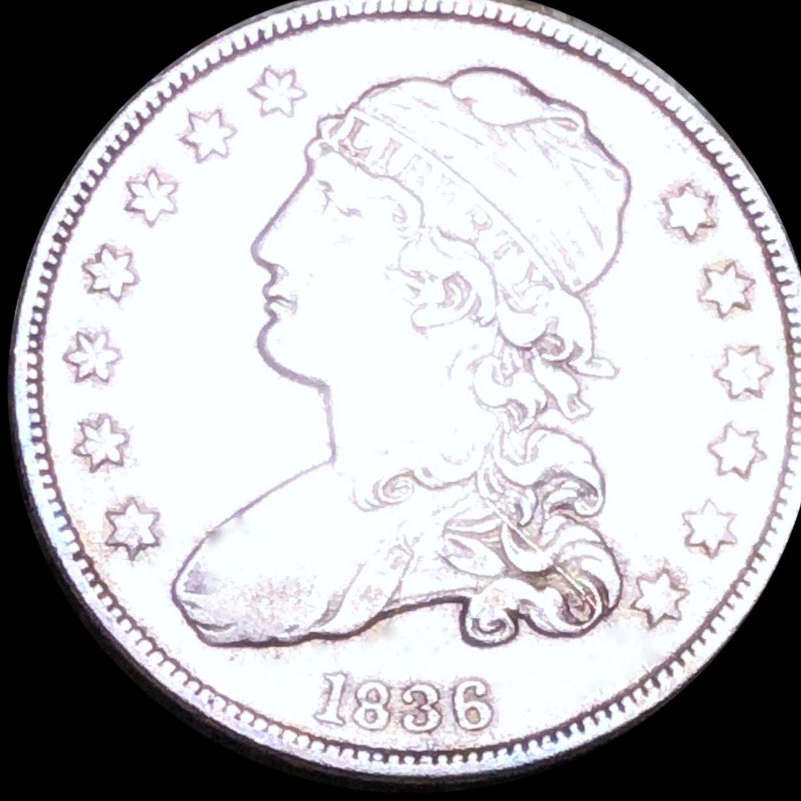 1836 Capped Bust Quarter NEARLY UNC (1 of 2)