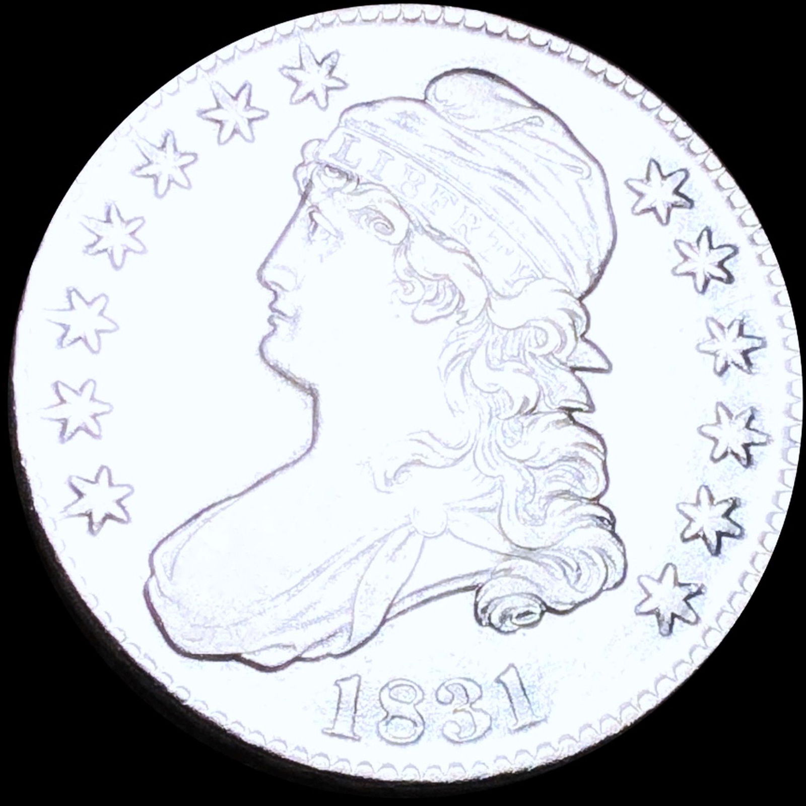 1831 Capped Bust Half Dollar CLOSELY UNC (1 of 2)