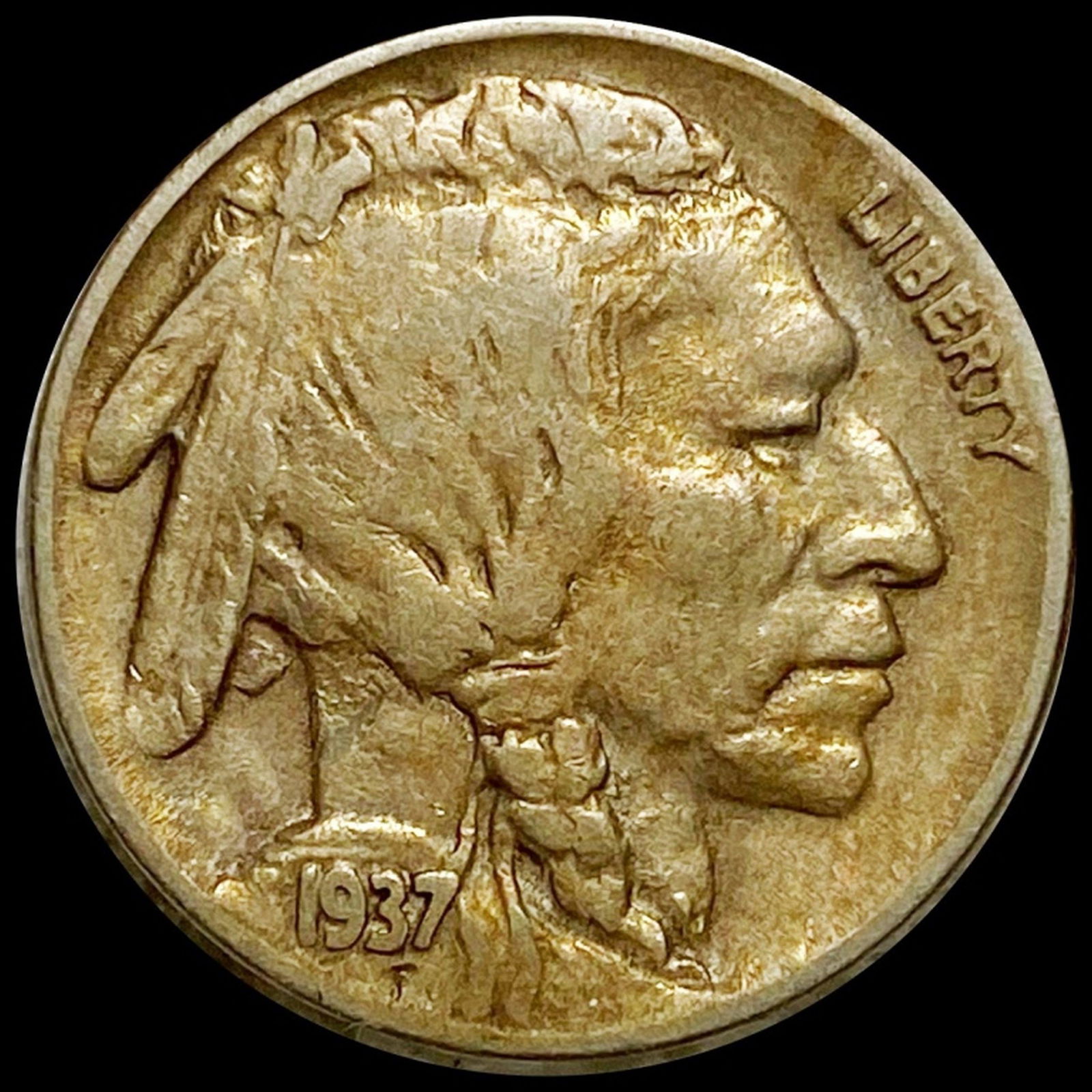 1937-D "3-LEGS" Buffalo Head Nickel LIGHT CIRC (1 of 2)