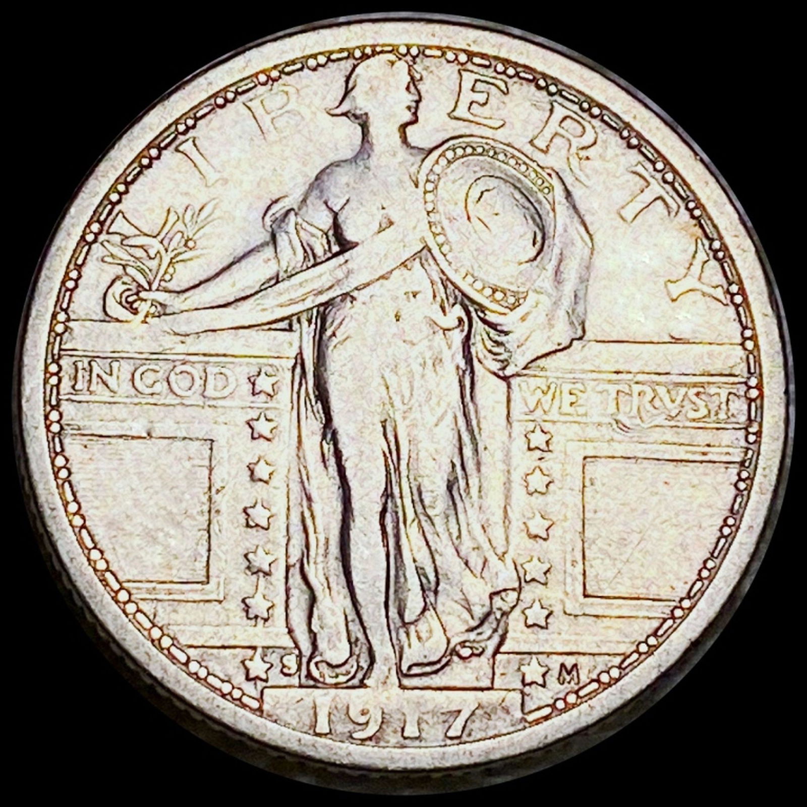 1917-S Type 1 Standing Quarter NICELY CIRCULATED (1 of 2)