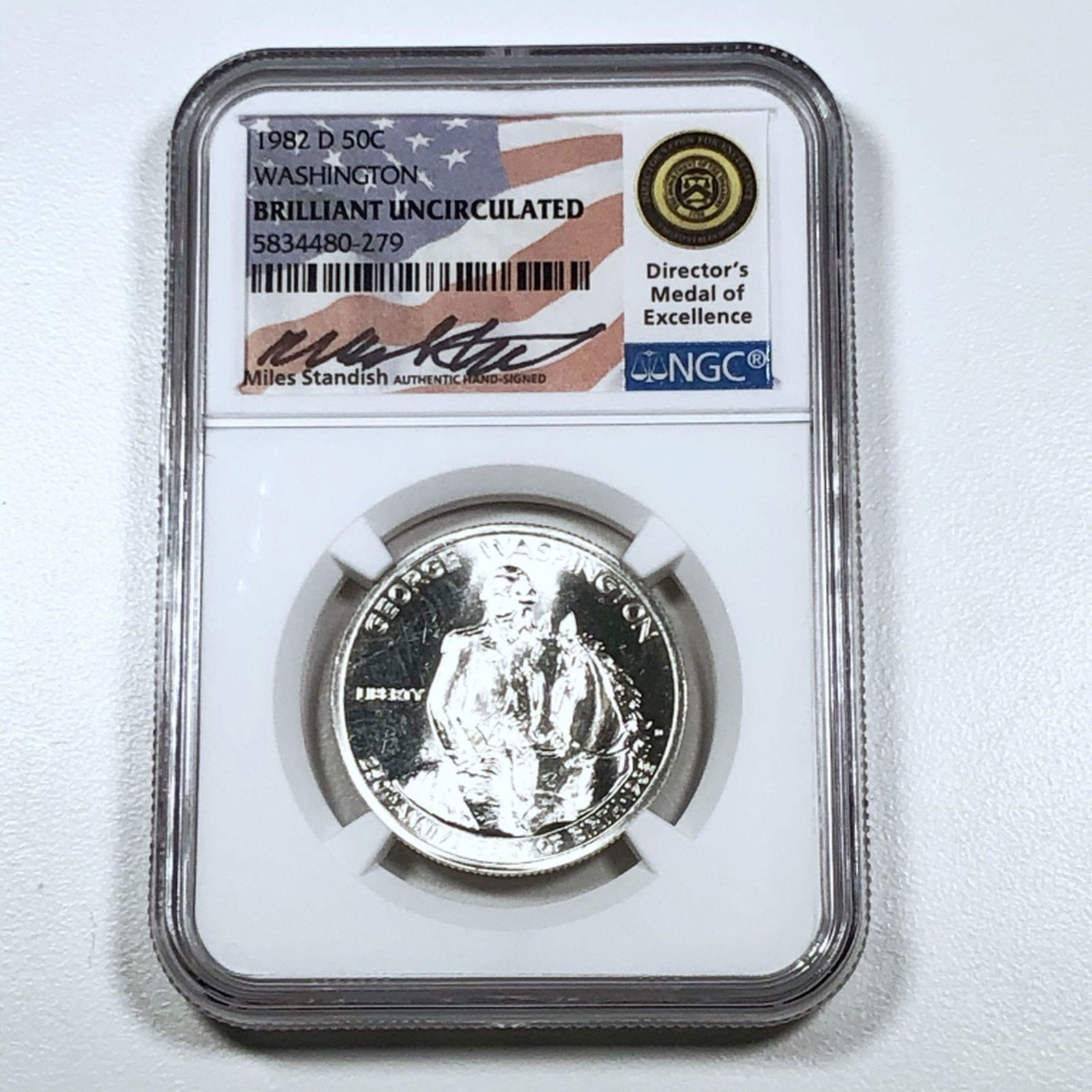 1982-D Washington Silver Half Dollar NGC - BU_x0002_ (1 of 2)
