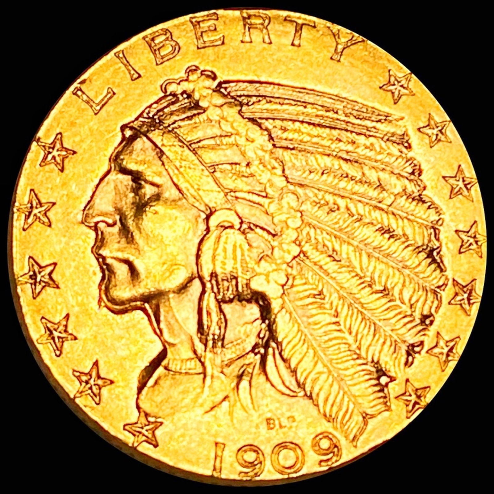 1909-D $5 Gold Half Eagle LIGHTLY CIRCULATED (1 of 2)