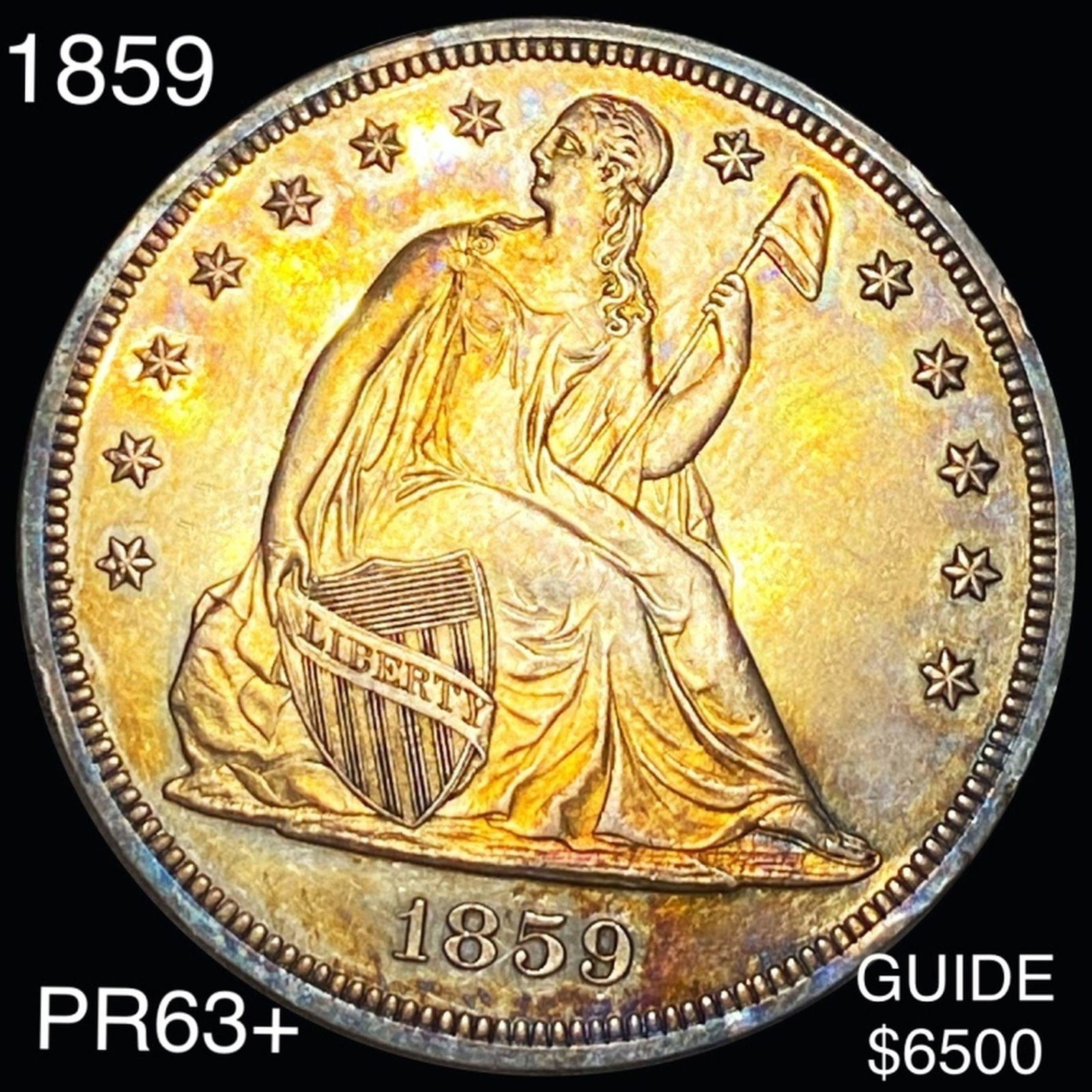 1859 Seated Liberty Dollar CHOICE PROOF (1 of 2)