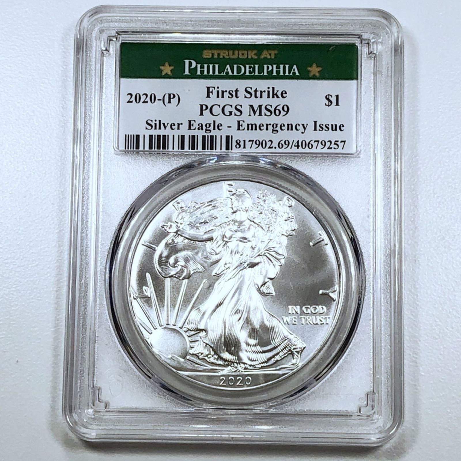 2020-P Silver Eagle PCGS - MS69 FIRST STRIKE (1 of 2)