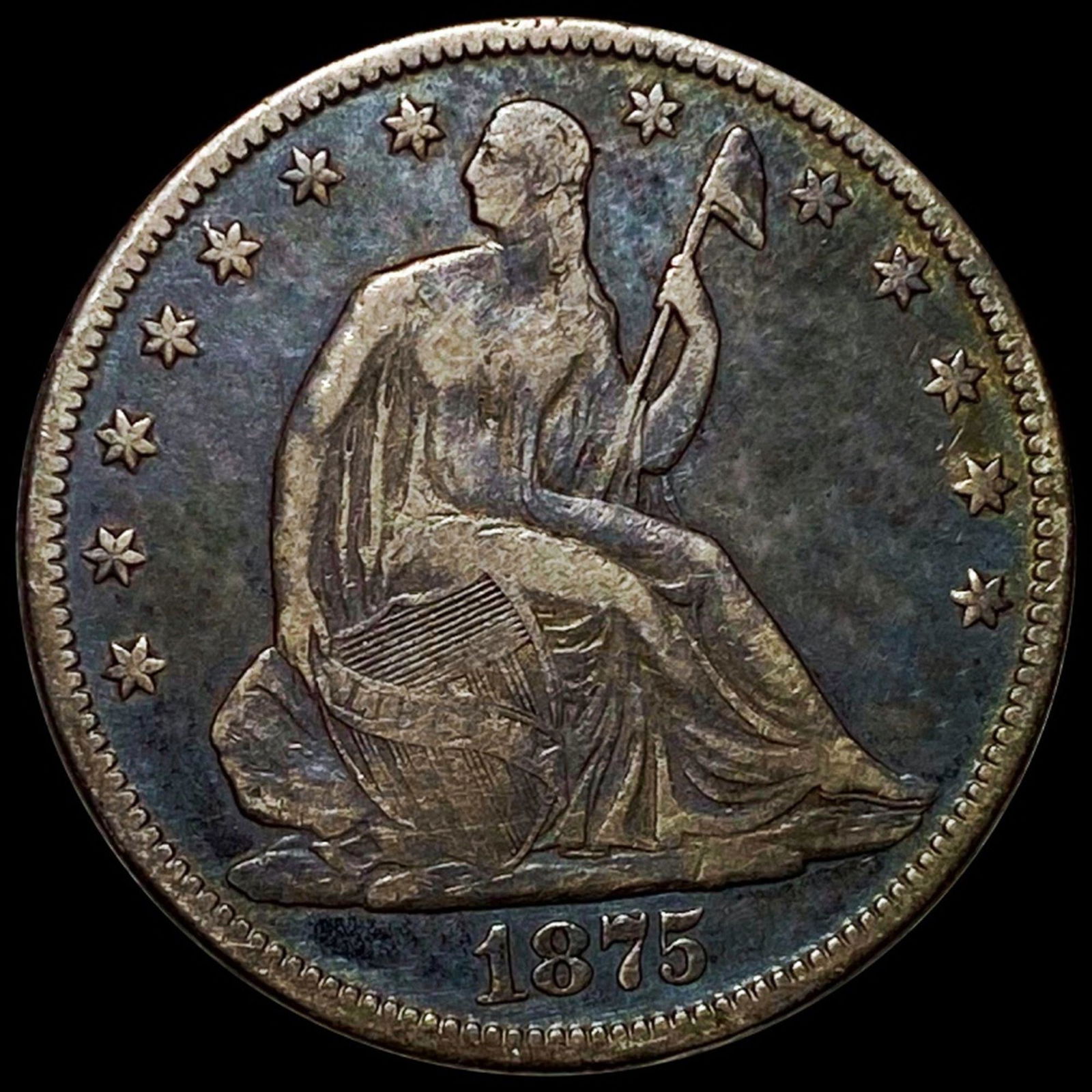 1875 Seated Half Dollar LIGHTLY CIRCULATED (1 of 2)
