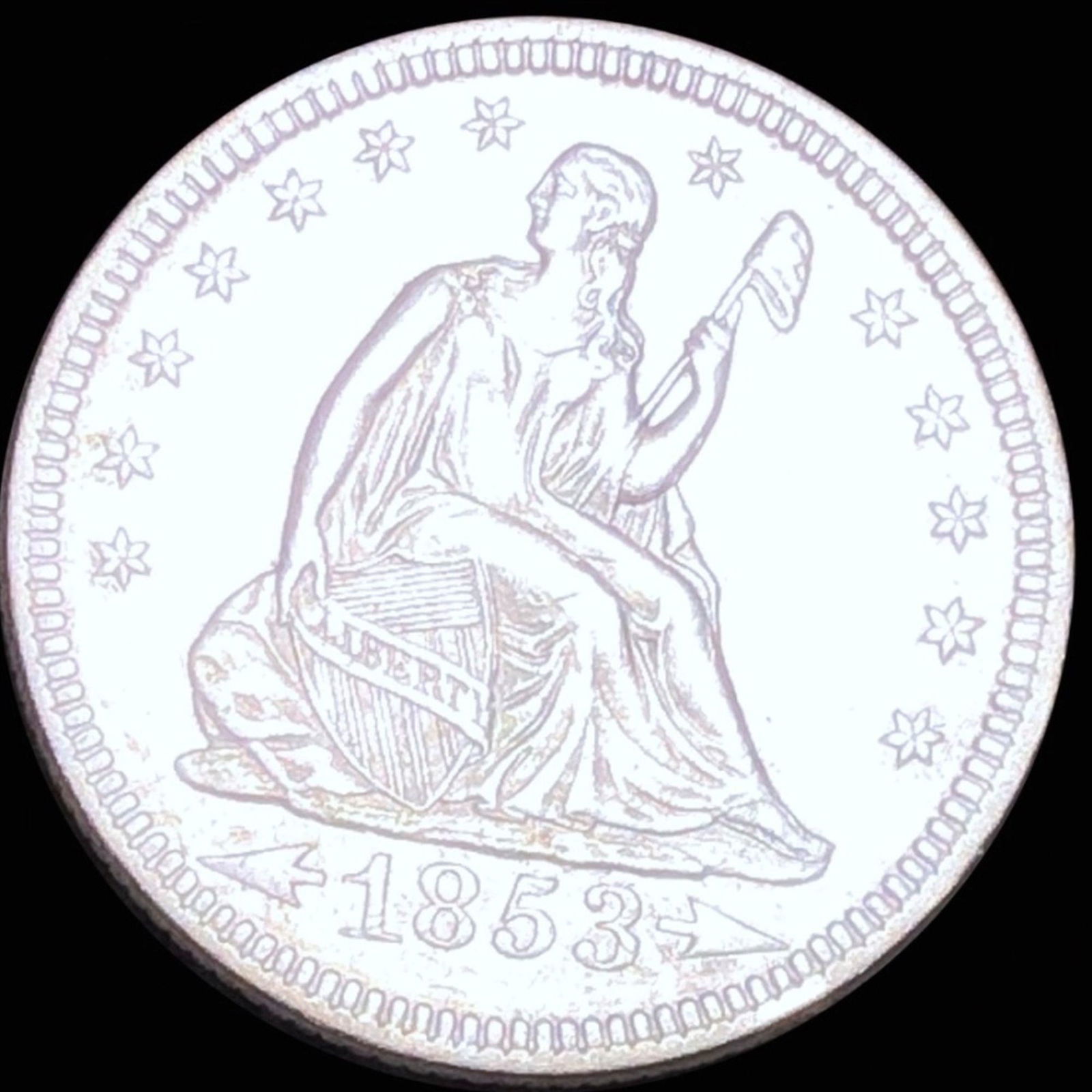 1853 Seated Liberty Quarter UNCIRCULATED (1 of 2)