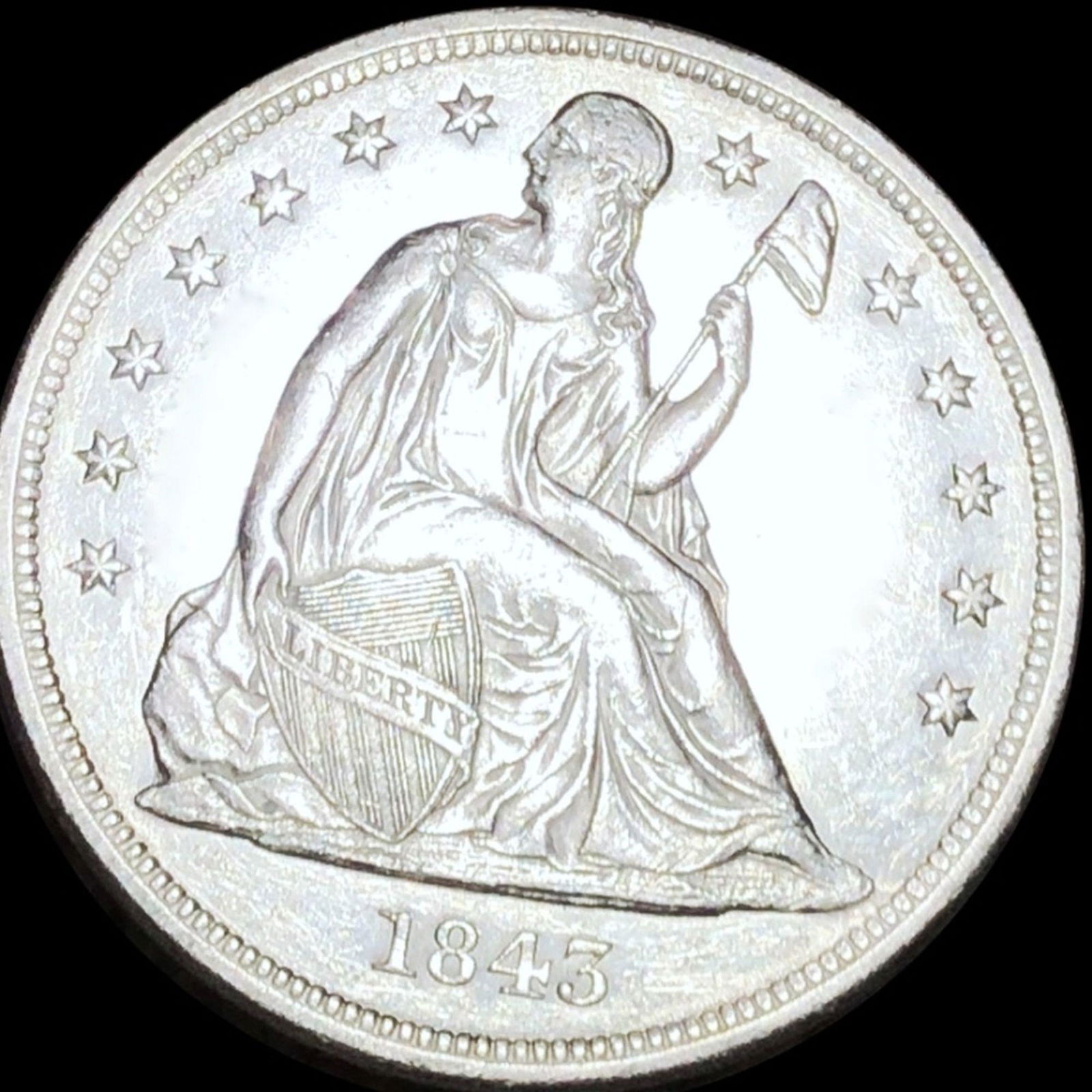 1843 Seated Liberty Dollar UNCIRCULATED (1 of 2)