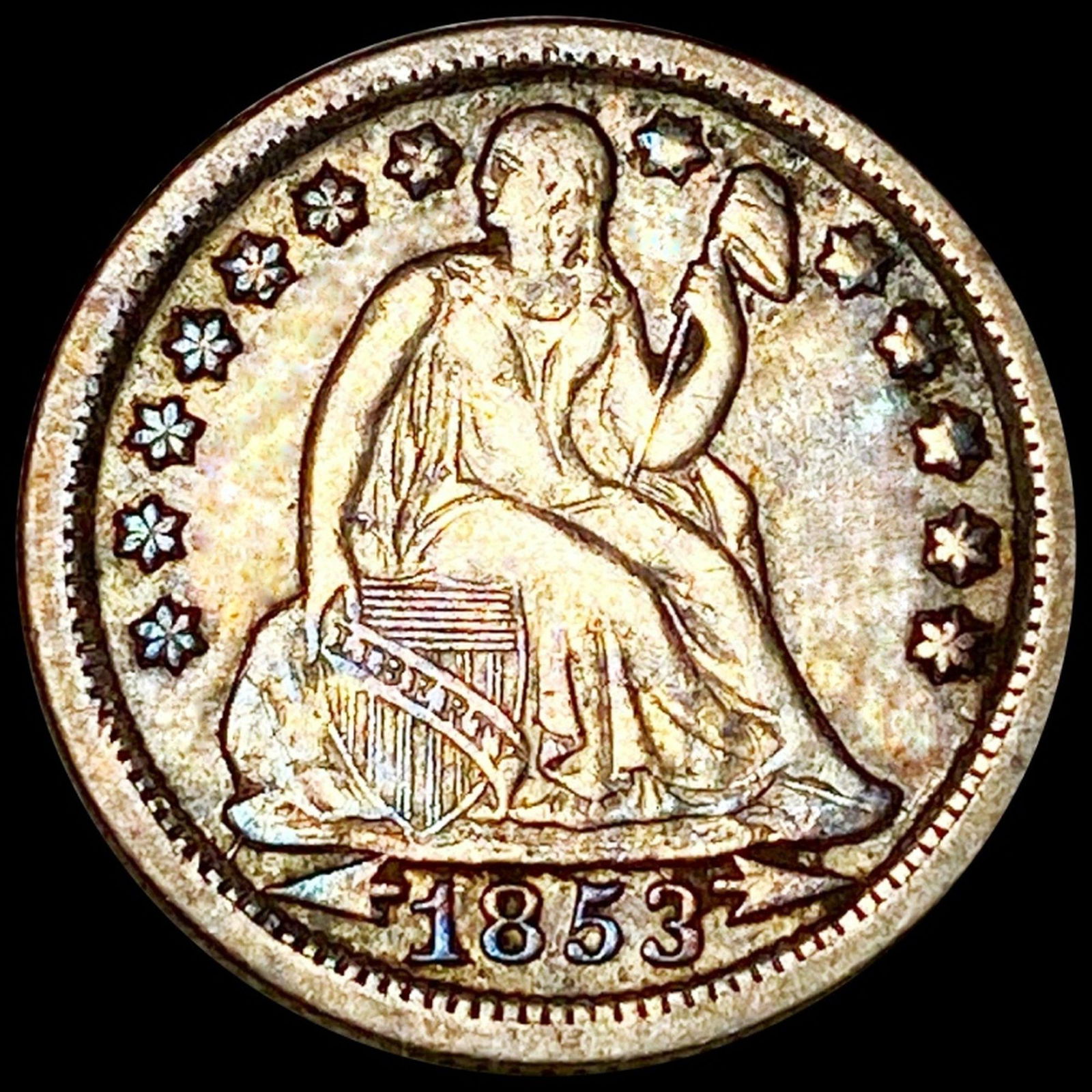 1853-O Seated Liberty Dime XF (1 of 2)