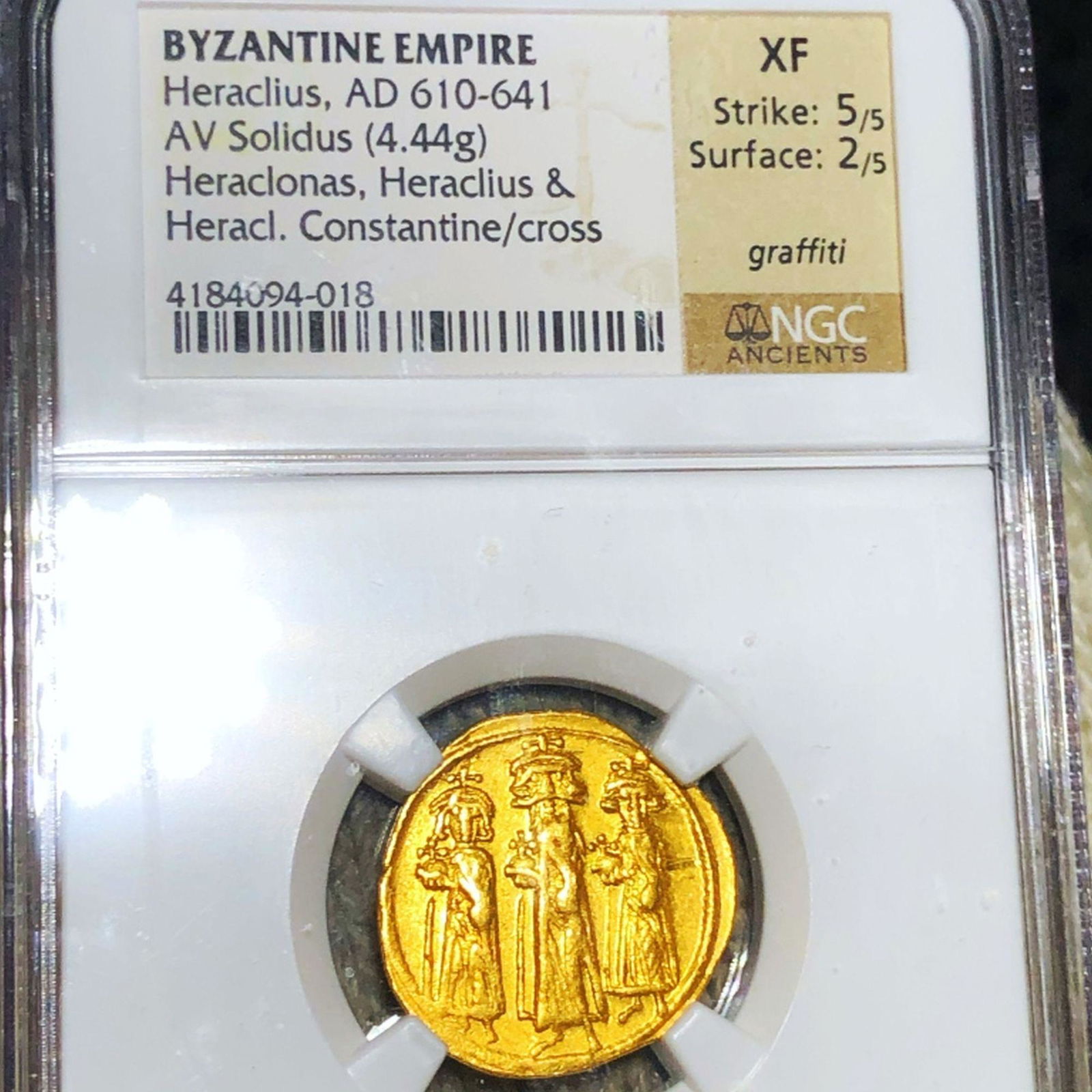 AD 610-641 Byzantine Empire Gold Coin NGC - XF (1 of 2)