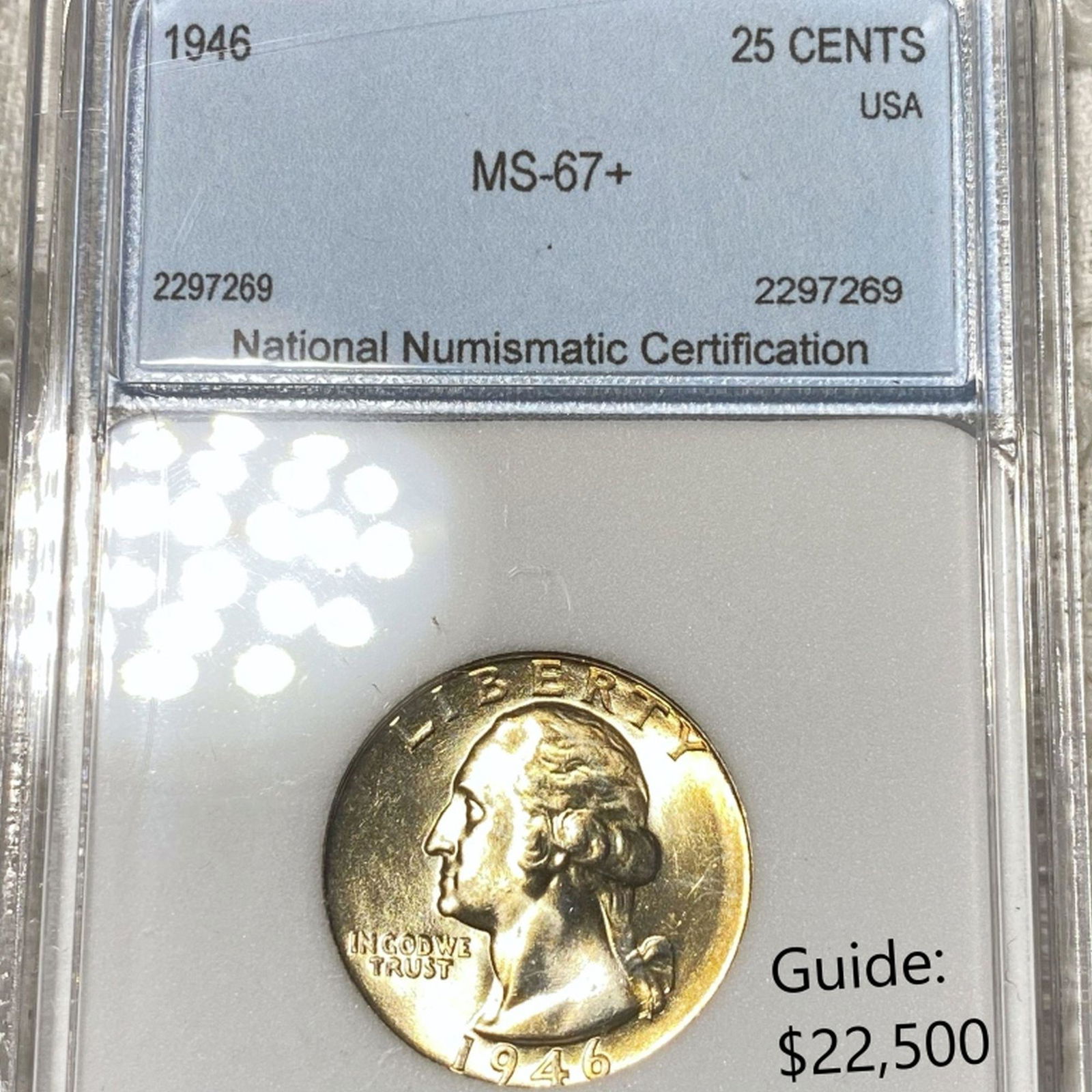 1946 Washington Silver Quarter NNC - MS67+ (1 of 2)