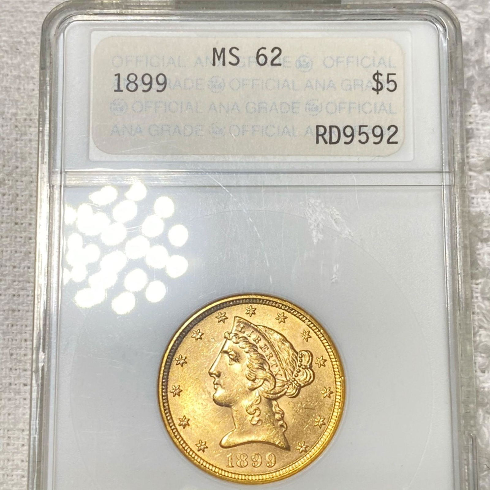 1899 $5 Gold Half Eagle ANA - MS62 (1 of 2)