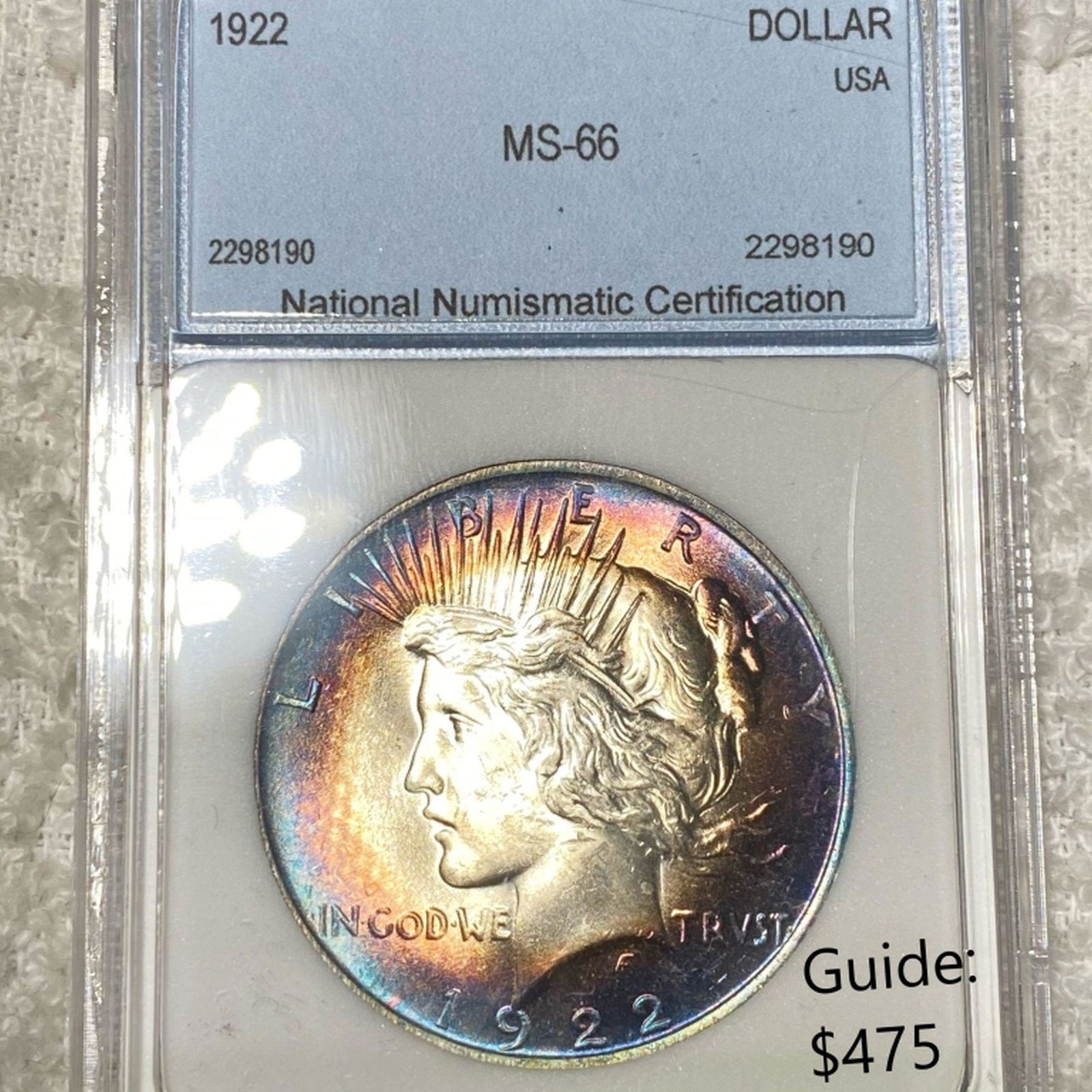 1922 Silver Peace Dollar NNC - MS66 (1 of 2)