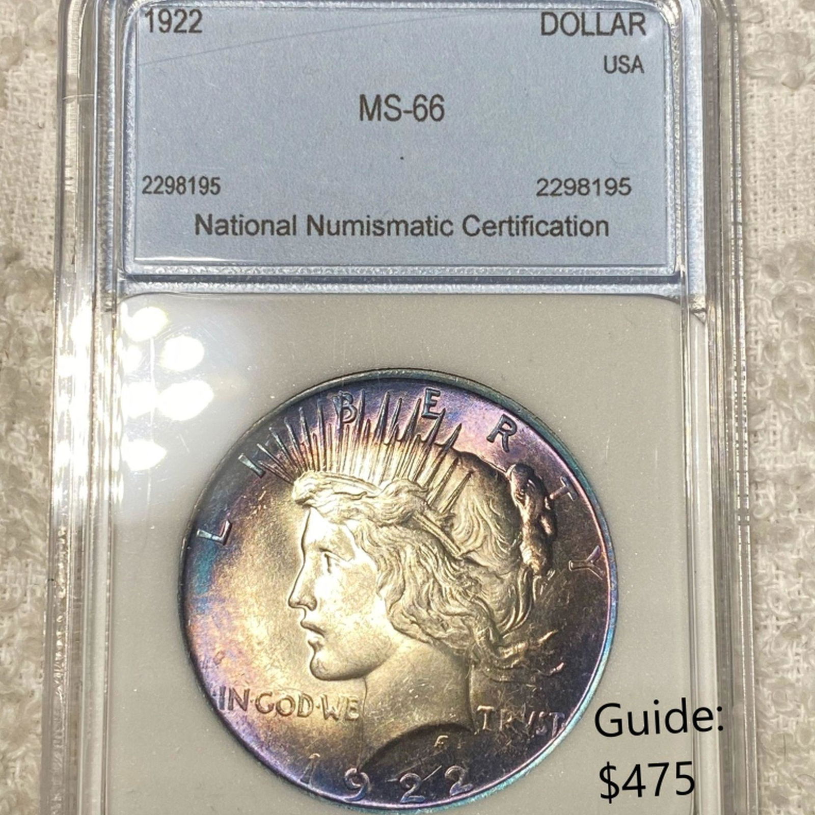 1922 Silver Peace Dollar NNC - MS66 (1 of 2)