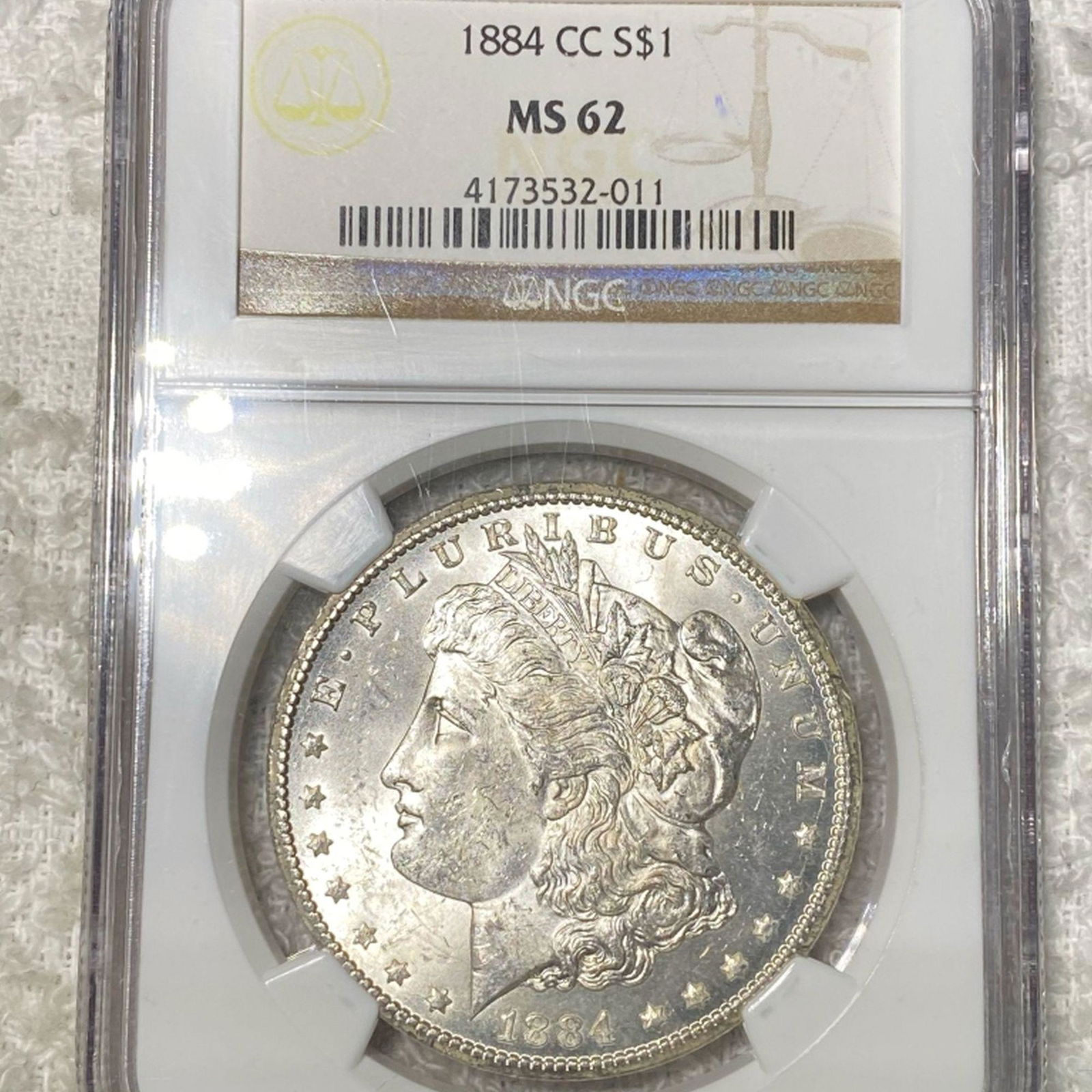1884-CC Morgan Silver Dollar NGC - MS62 (1 of 2)