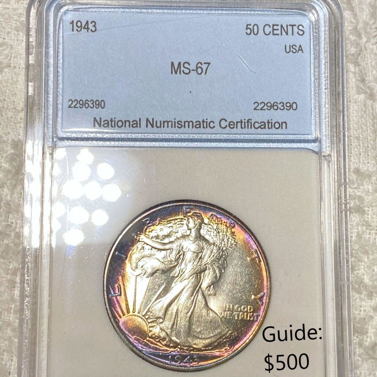 1943 Walking Half Dollar NNC - MS67 (1 of 2)