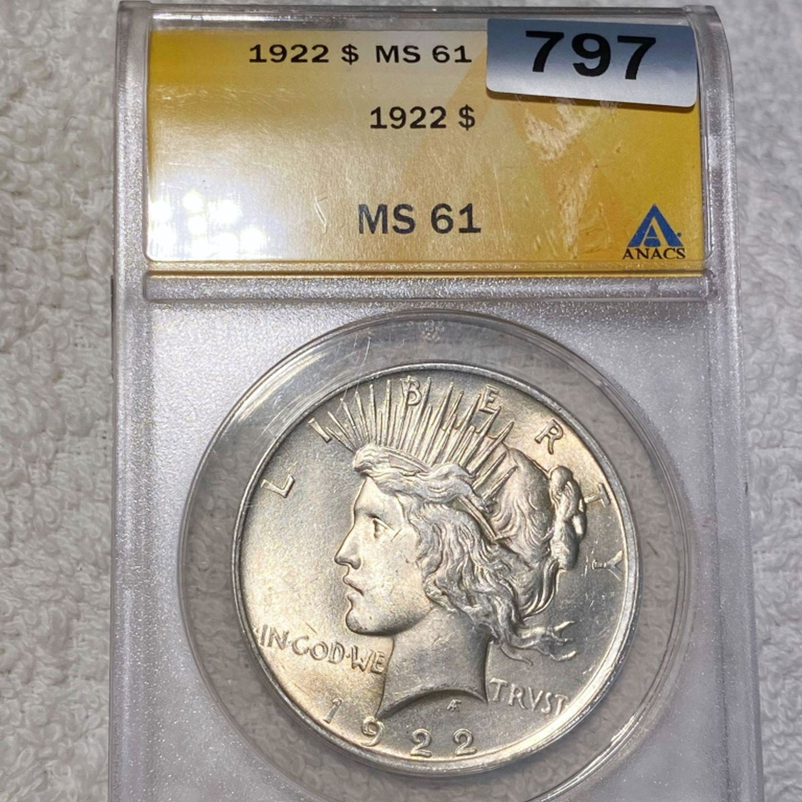 1922 Silver Peace Dollar ANACS - MS61 (1 of 2)