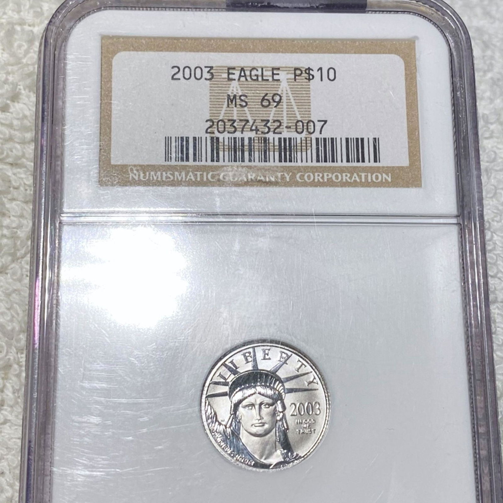 2003 $10 Platinum Eagle NGC - MS69 1/10oz (1 of 2)