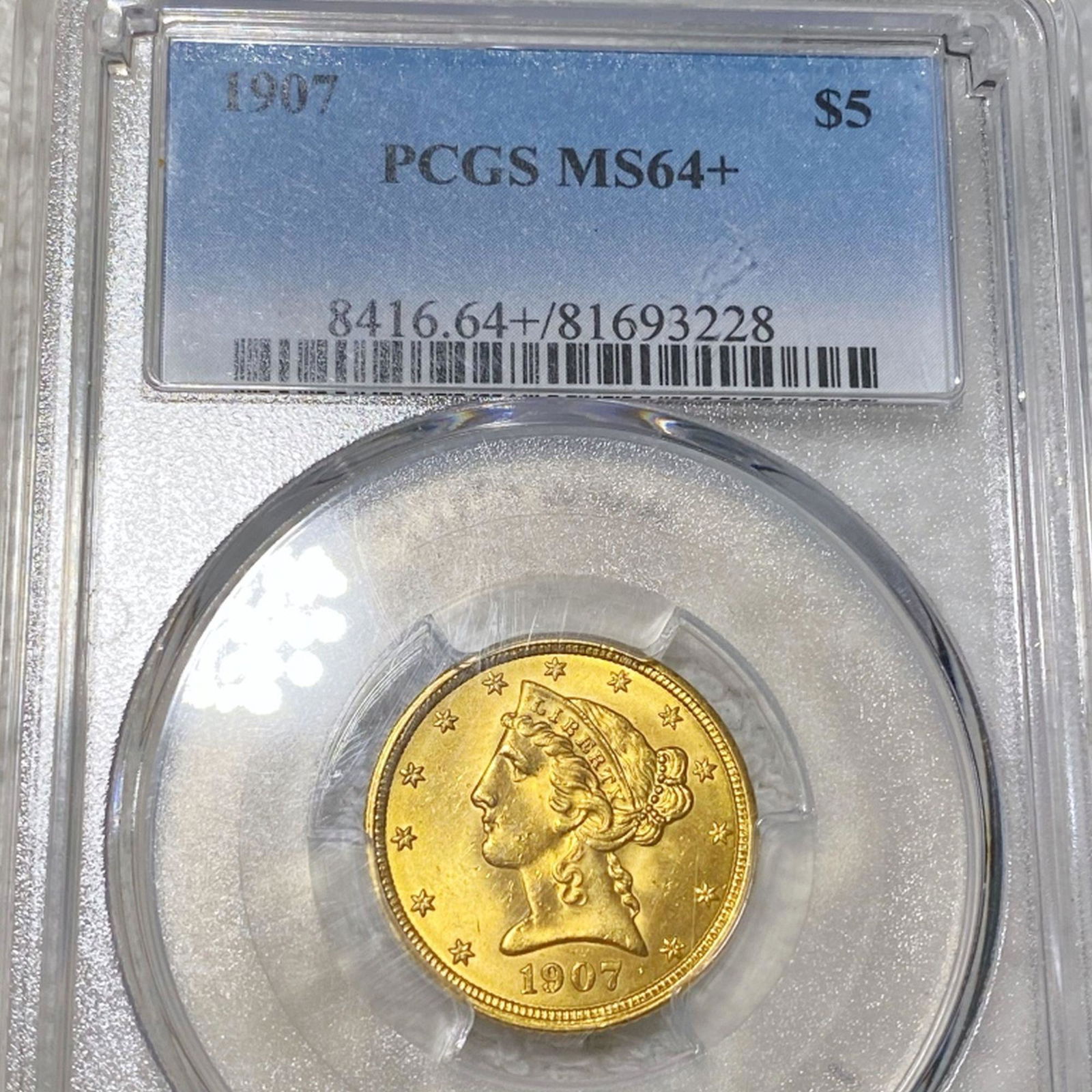 1907 $5 Gold Half Eagle PCGS - MS64+ (1 of 2)