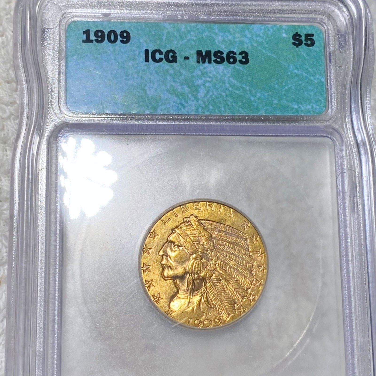 1909 $5 Gold Half Eagle ICG - MS63 (1 of 2)