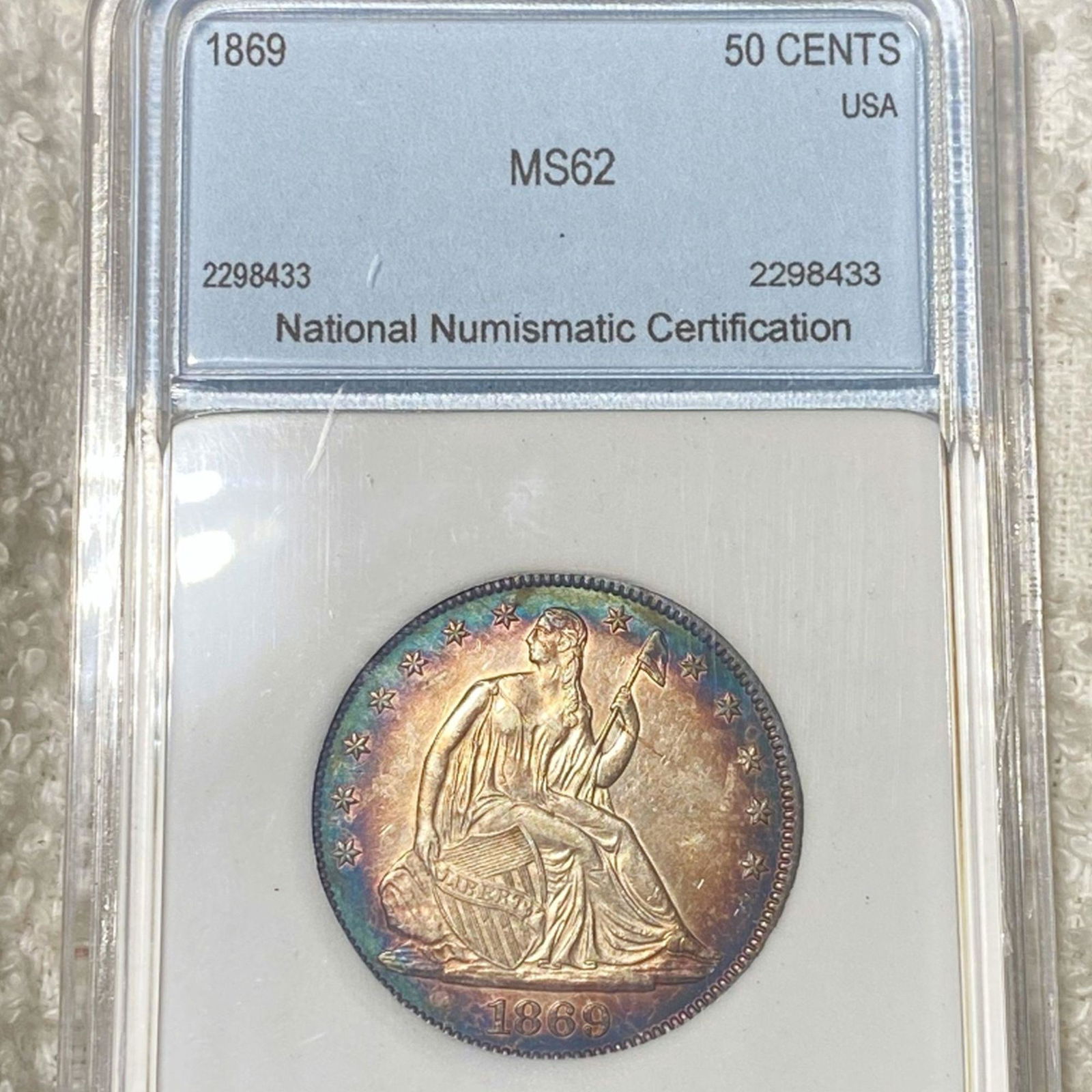 1869 Seated Half Dollar NNC - MS62 (1 of 2)