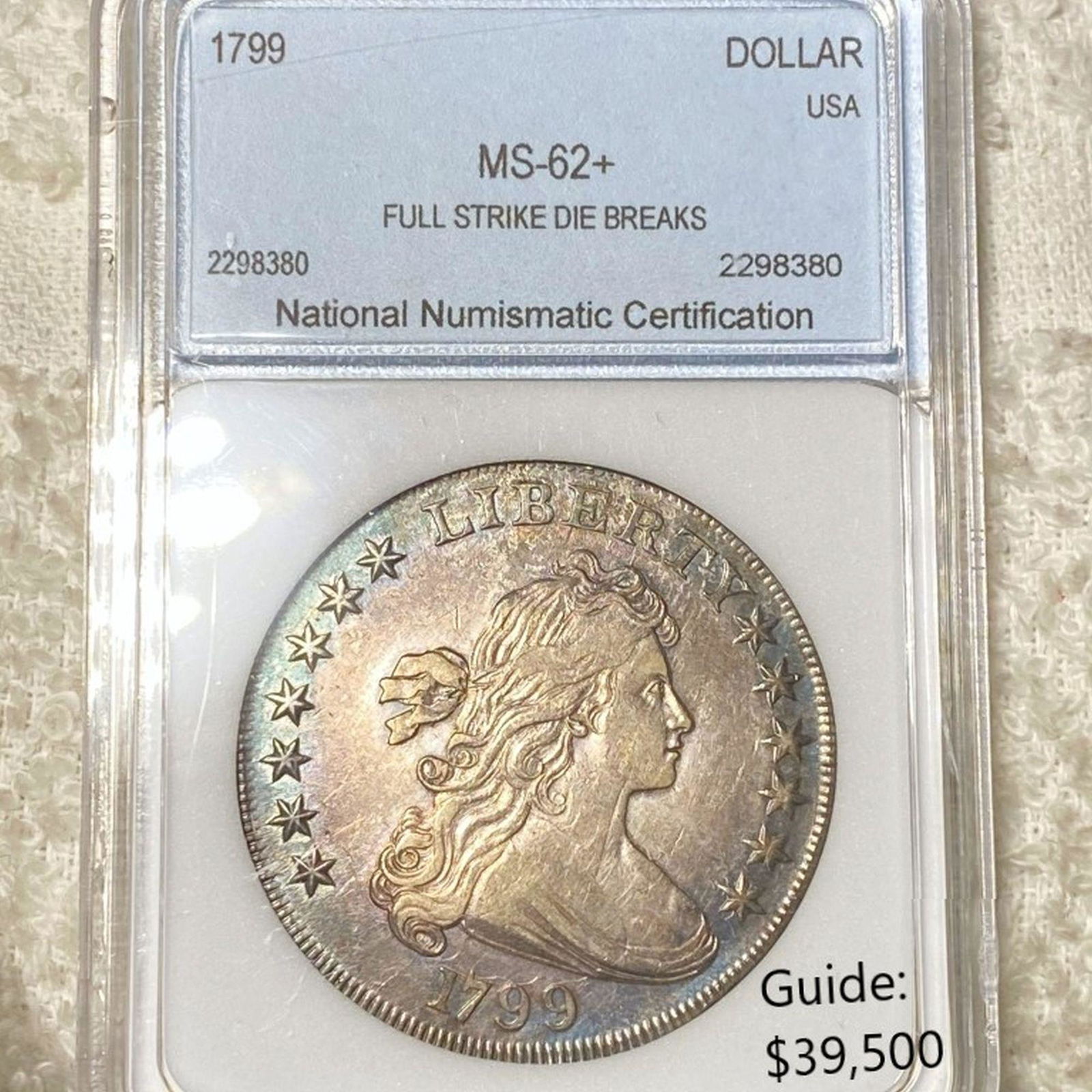 1799 Draped Bust Dollar NNC - MS62+ FS DB (1 of 2)