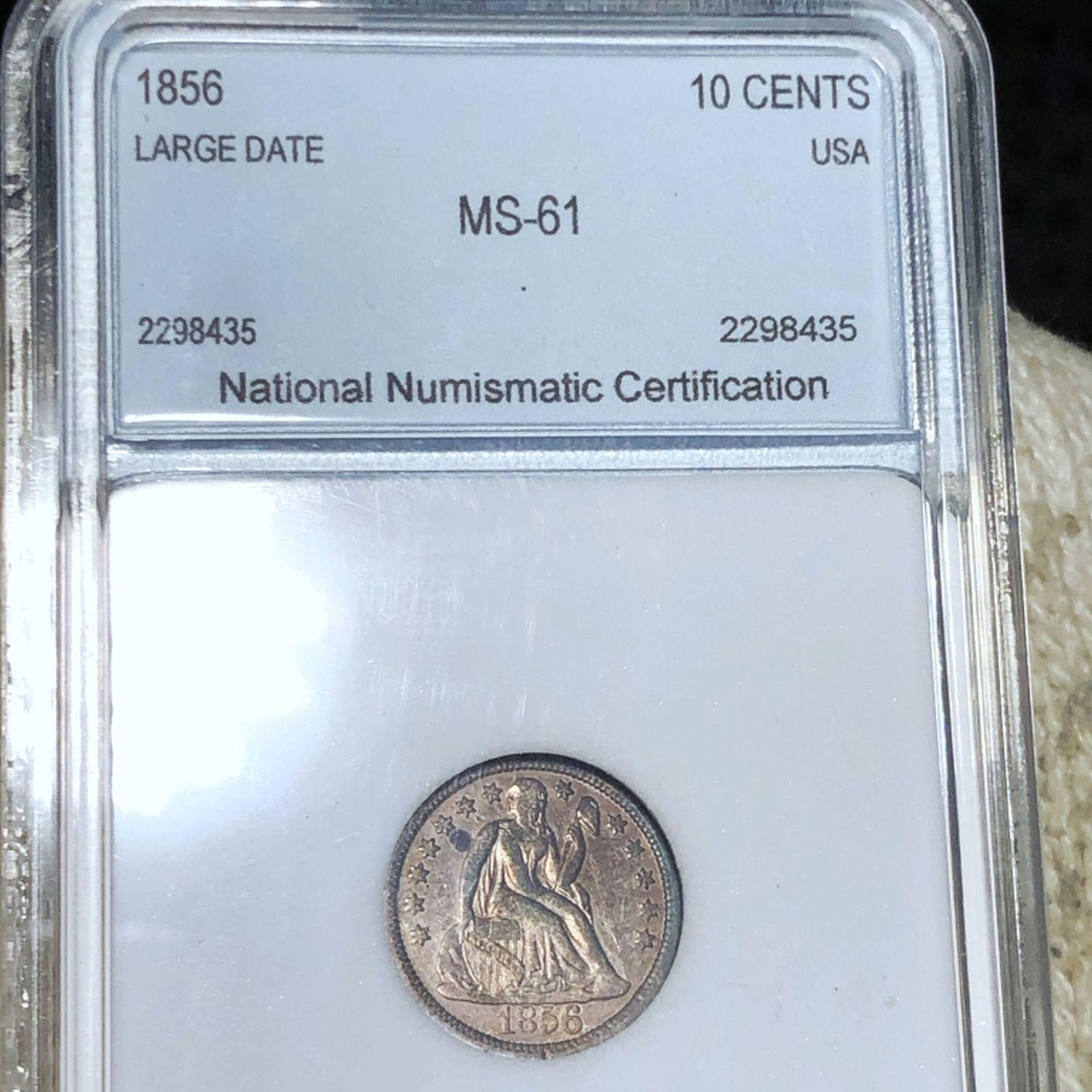 1856 Seated Liberty Dime NNC - MS61 LRG DATE (1 of 2)