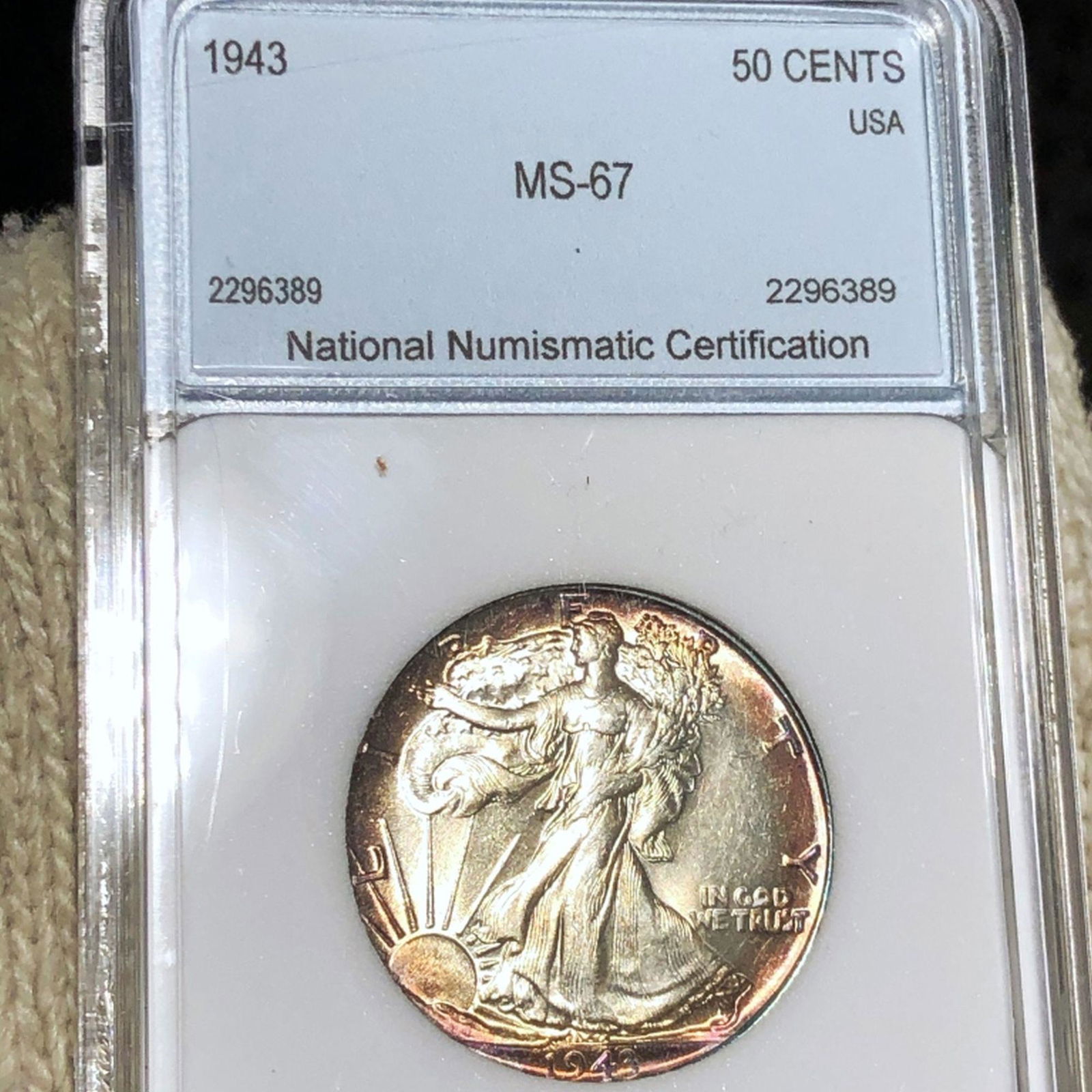 1943 Walking Half Dollar NNC - MS67 (1 of 2)
