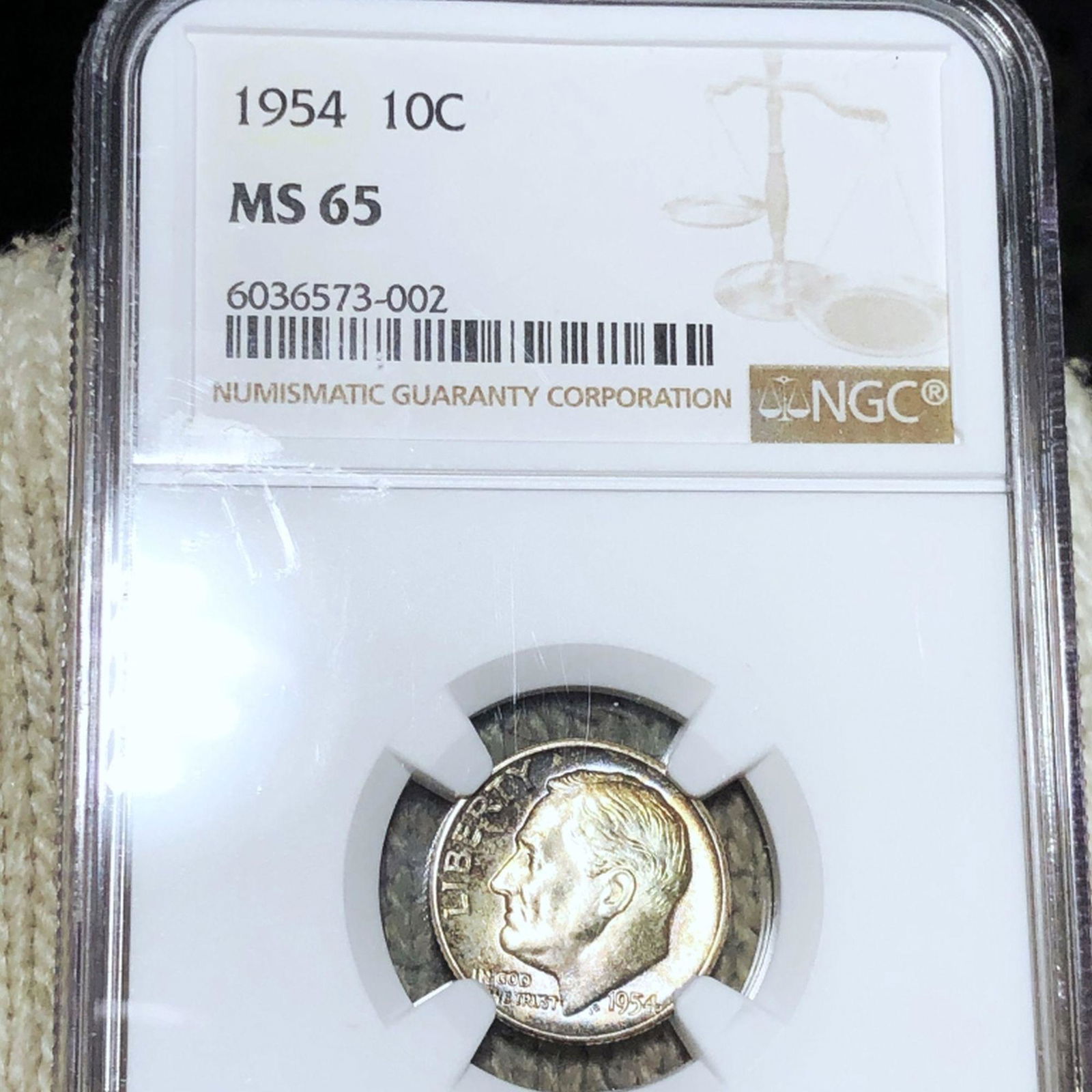 1954 Roosevelt Silver Dime NGC - MS65 (1 of 2)