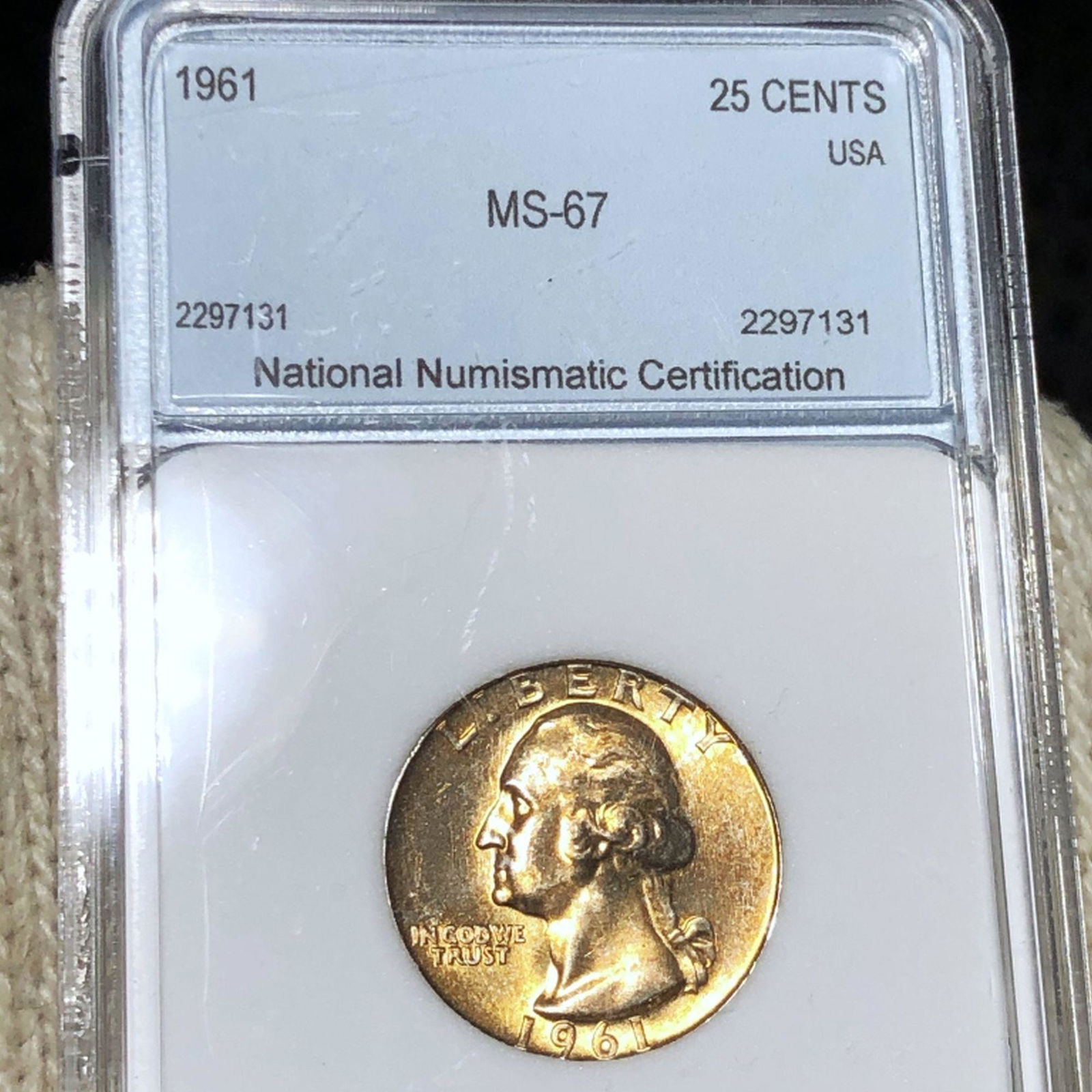 1961 Washington Silver Quarter NNC - MS67 (1 of 2)