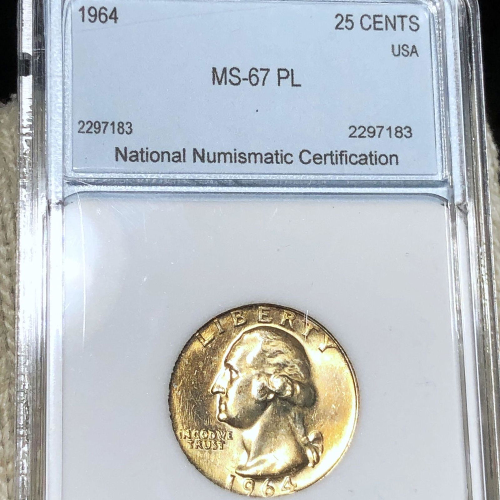 1964 Washington Silver Quarter NNC - MS 67 PL (1 of 2)