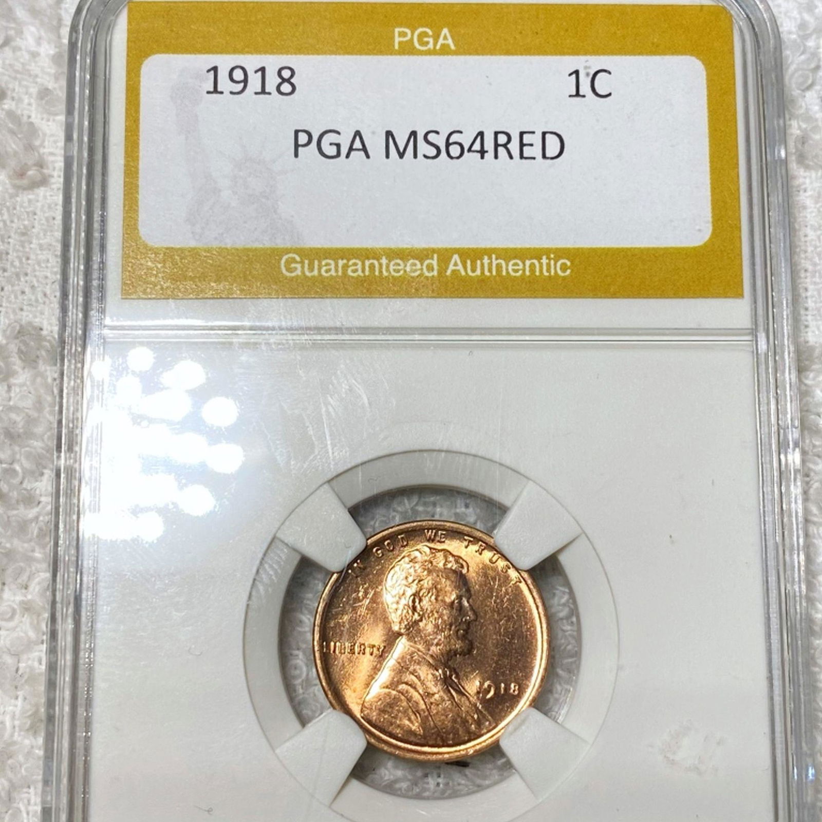 1918 Lincoln Wheat Penny PGA - MS 64 RED (1 of 2)