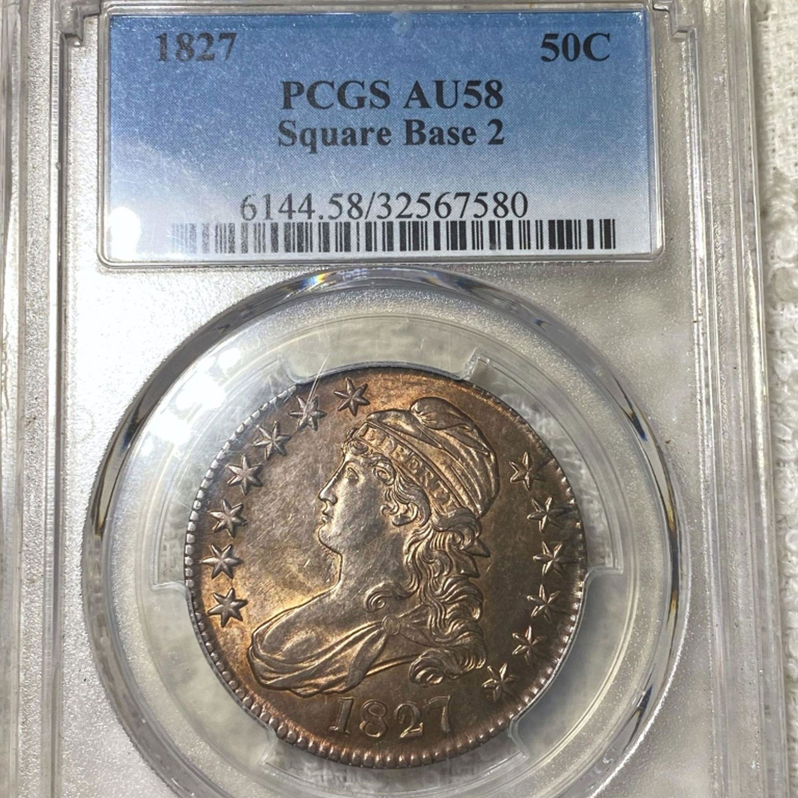 1827 Capped Bust Half Dollar PCGS - AU58 SQ B 2 (1 of 2)