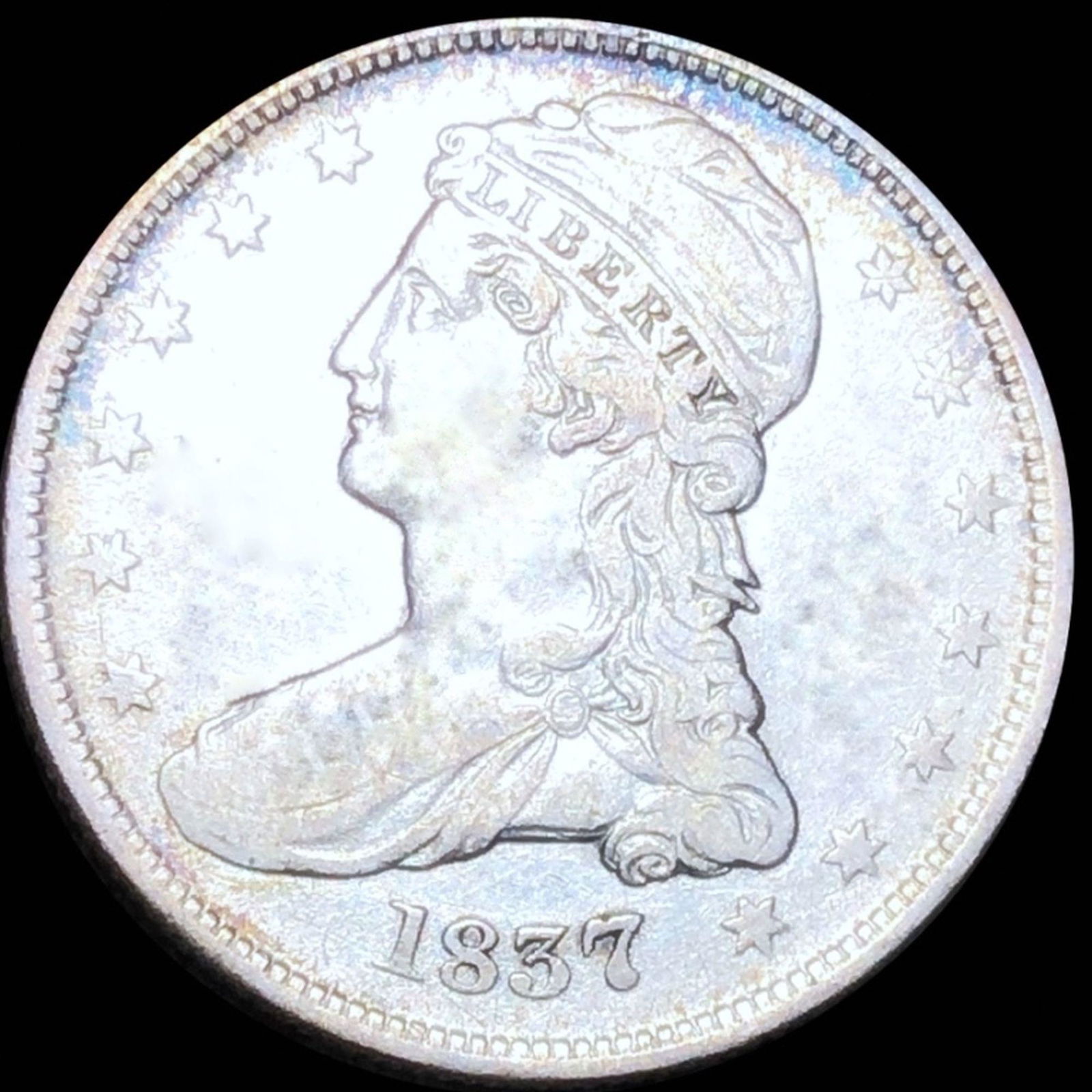 1837 Capped Bust Half Dollar NICELY CIRCULATED (1 of 2)