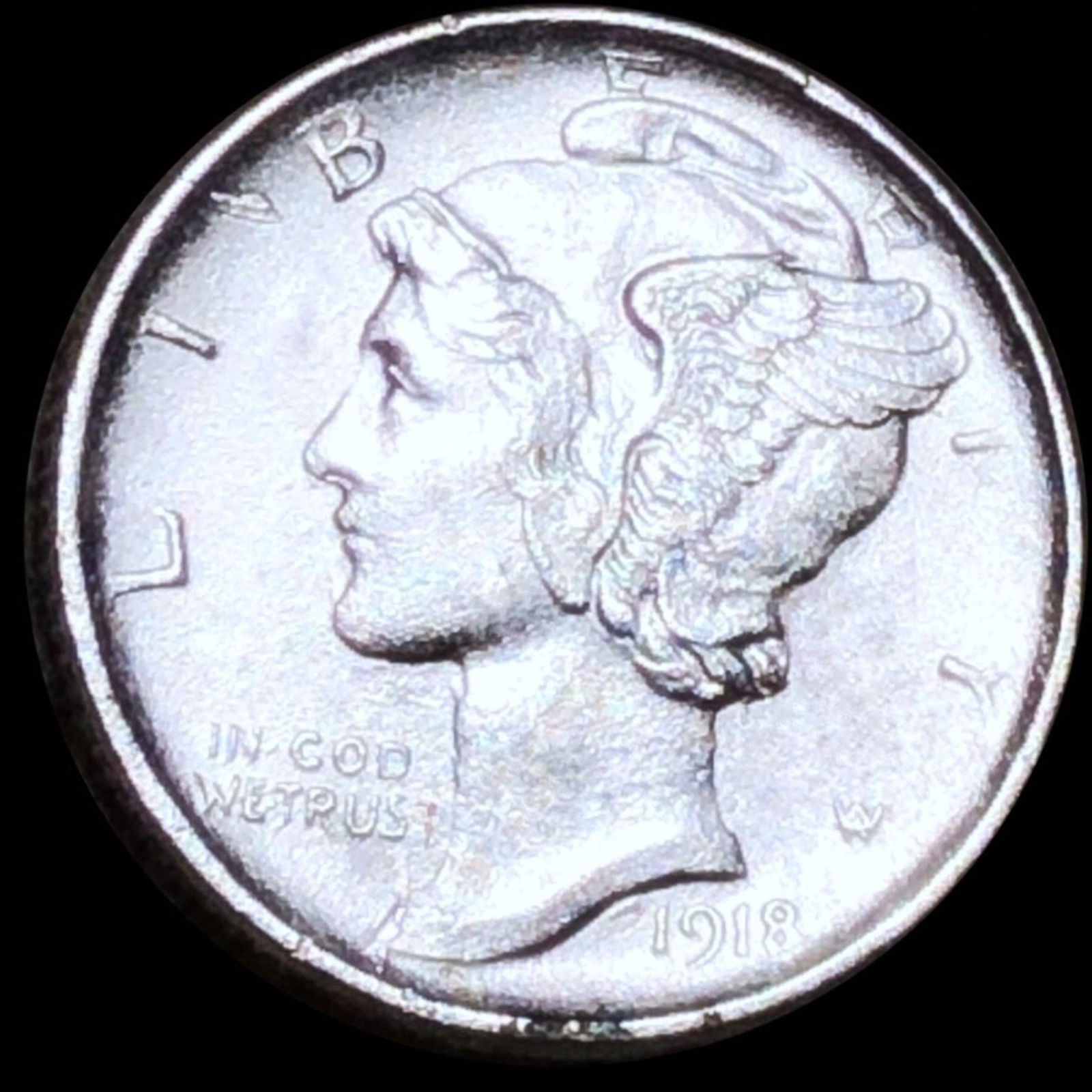 1918-D Mercury Silver Dime UNCIRCULATED (1 of 2)
